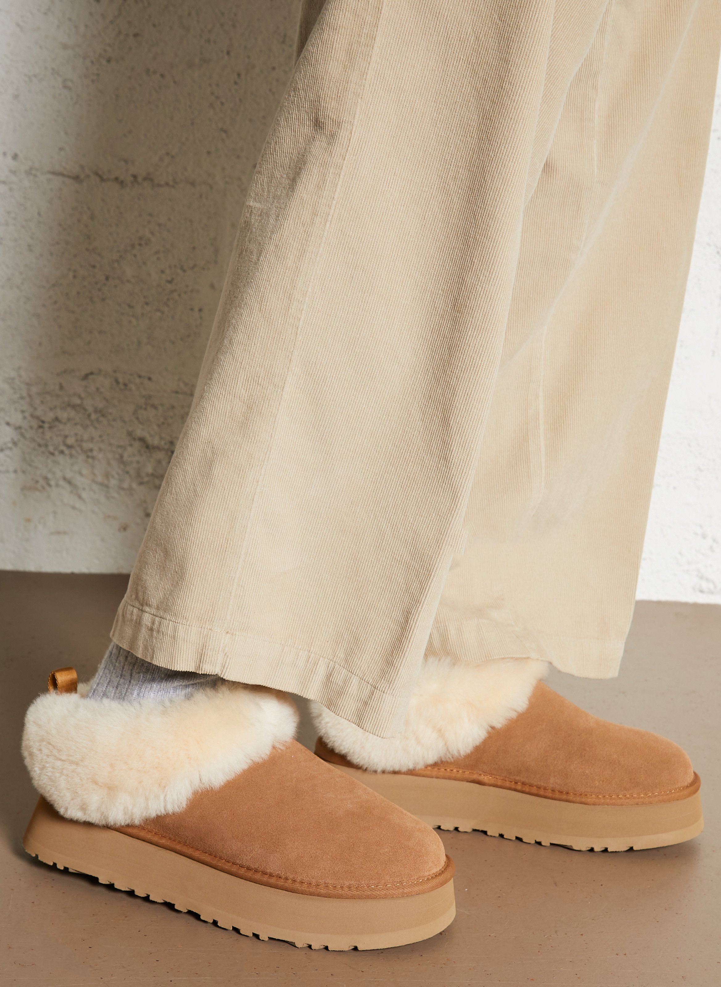 Klompen van imitatiebont UGG Bruin