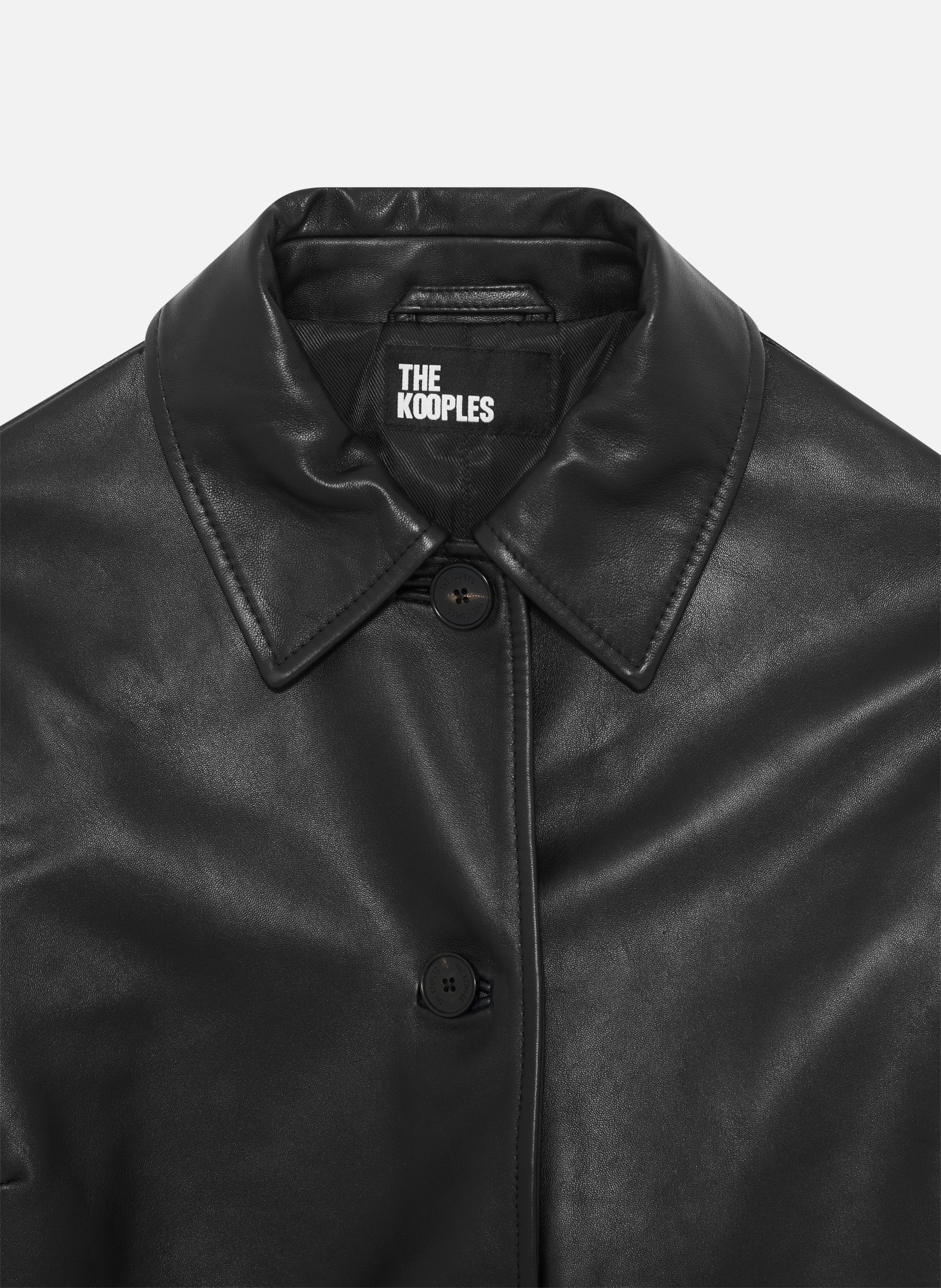 Leather coat THE KOOPLES Black