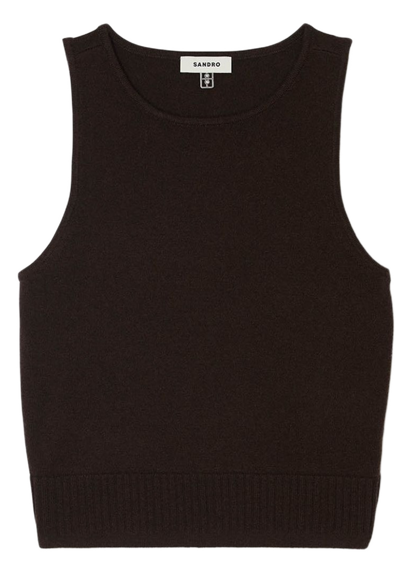 Débardeur col rond en laine mélangée SANDRO Marron