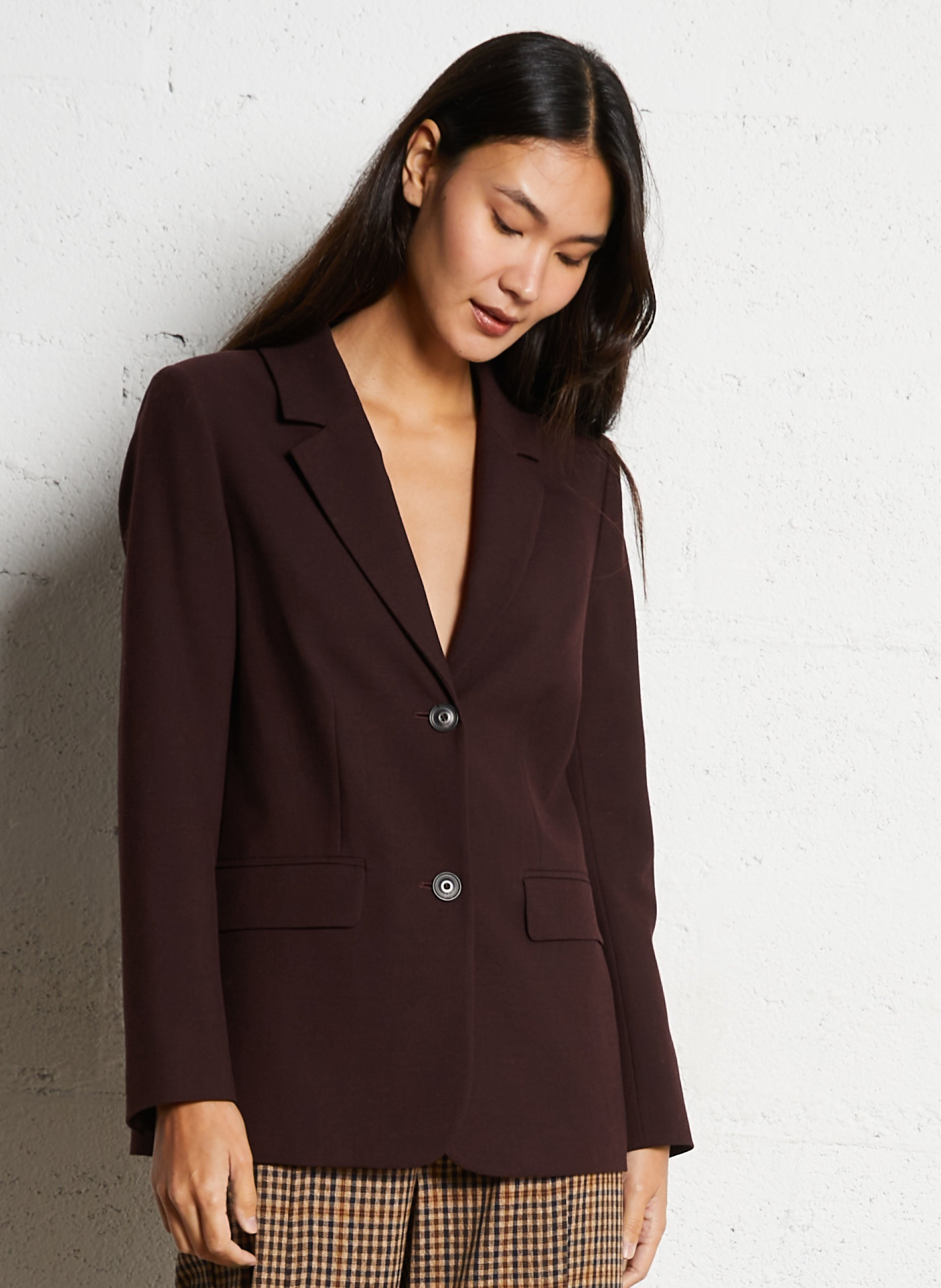 Veste tailleur droite boutonnée unie MAISON 123 Violet