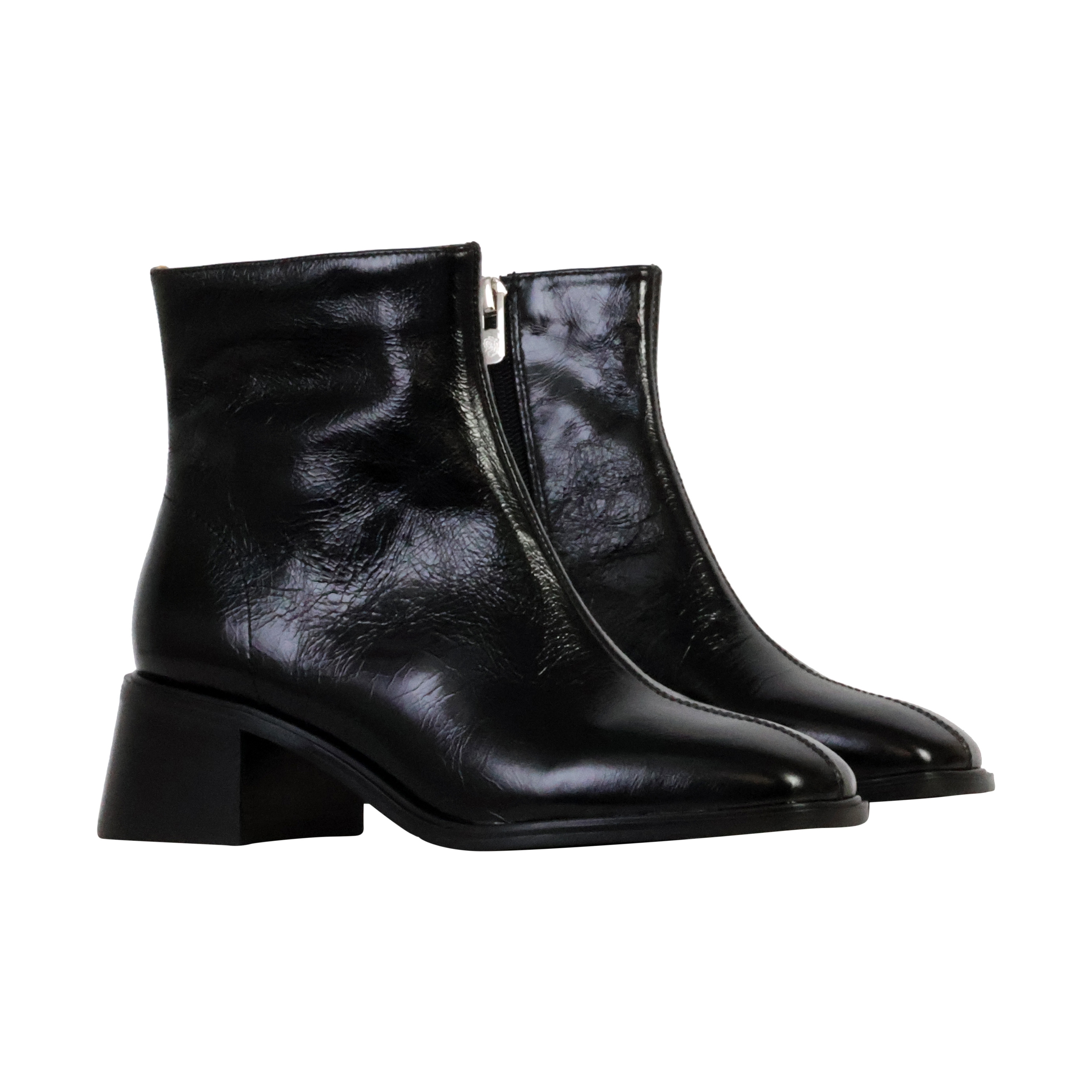 Leather high heel boot Paris Black