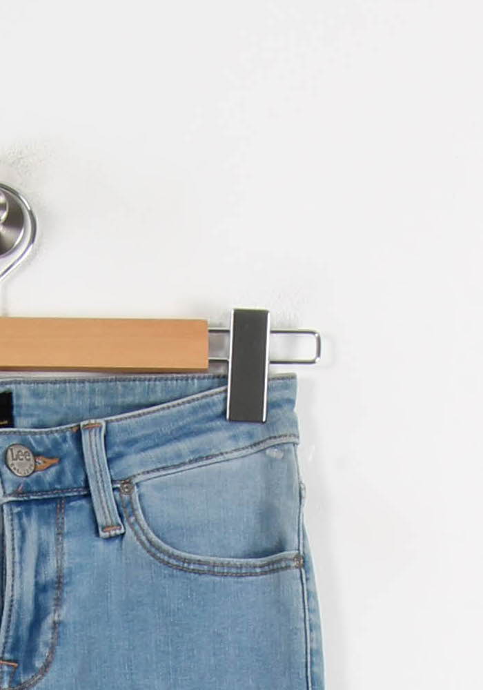 Cropped slim jeans with studs LEE - Seconde Main Blue