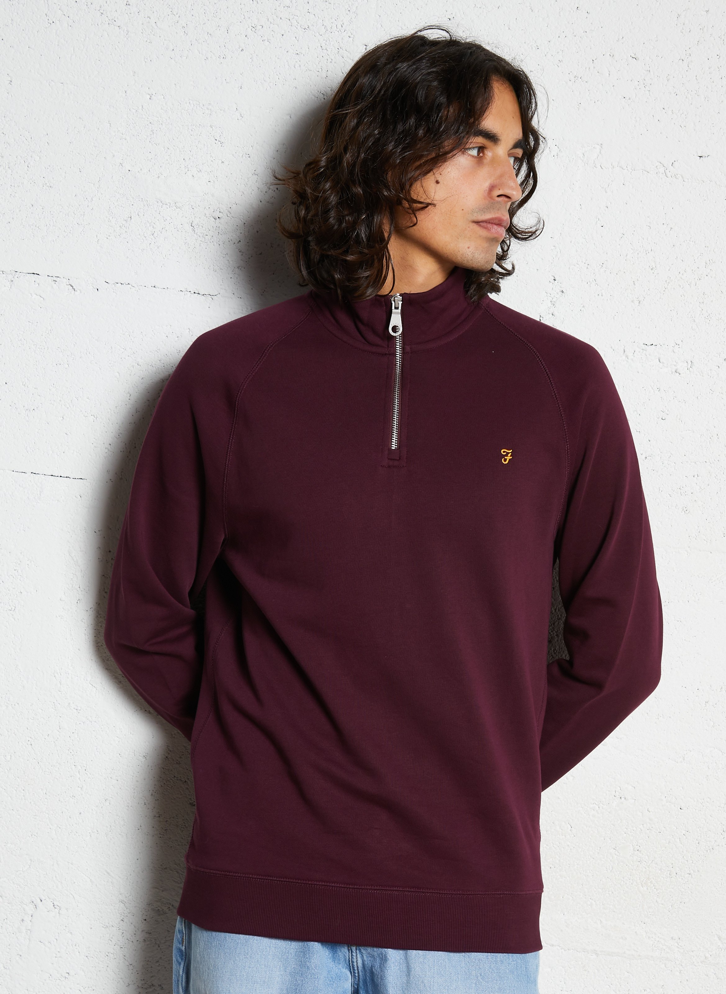 Sweatshirt aus Bio-Baumwolle mit Reißverschlusskragen, Regular Fit FARAH