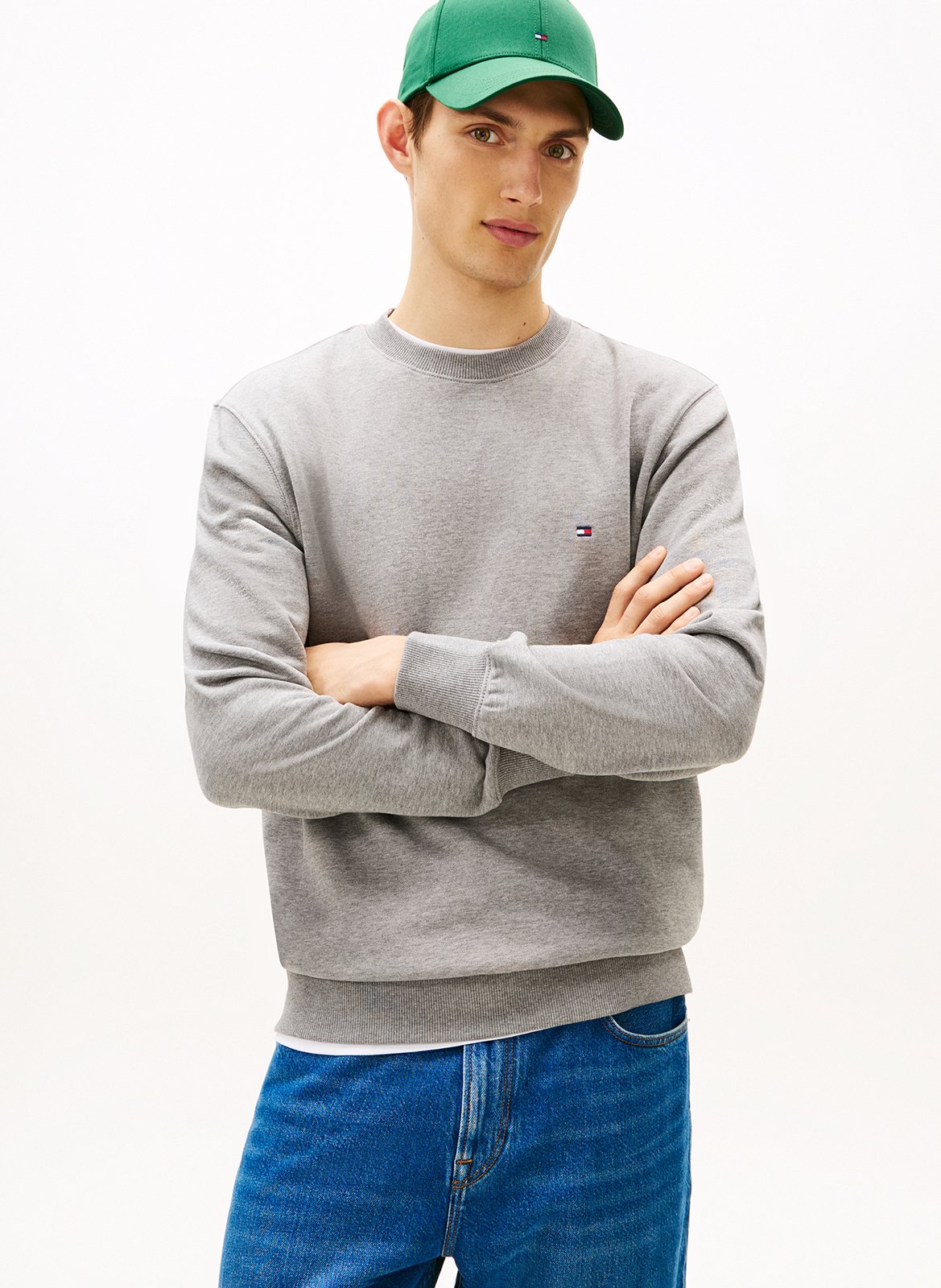 Oversize-Sweatshirt aus Baumwolle mit Rundhalsausschnitt TOMMY HILFIGER Grau