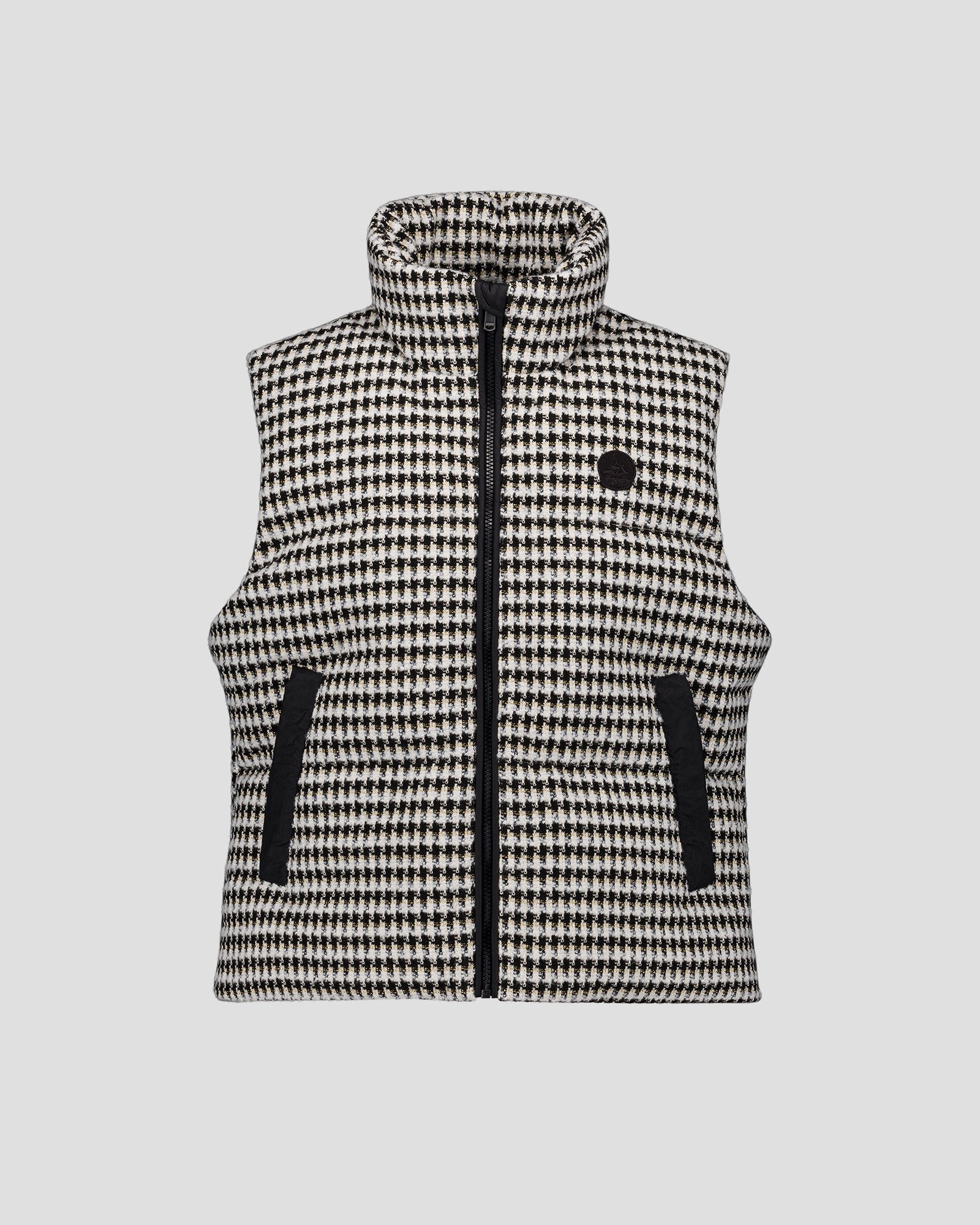 Puffer sleeveless cold weather jacket natural/black atsuma multicolor White