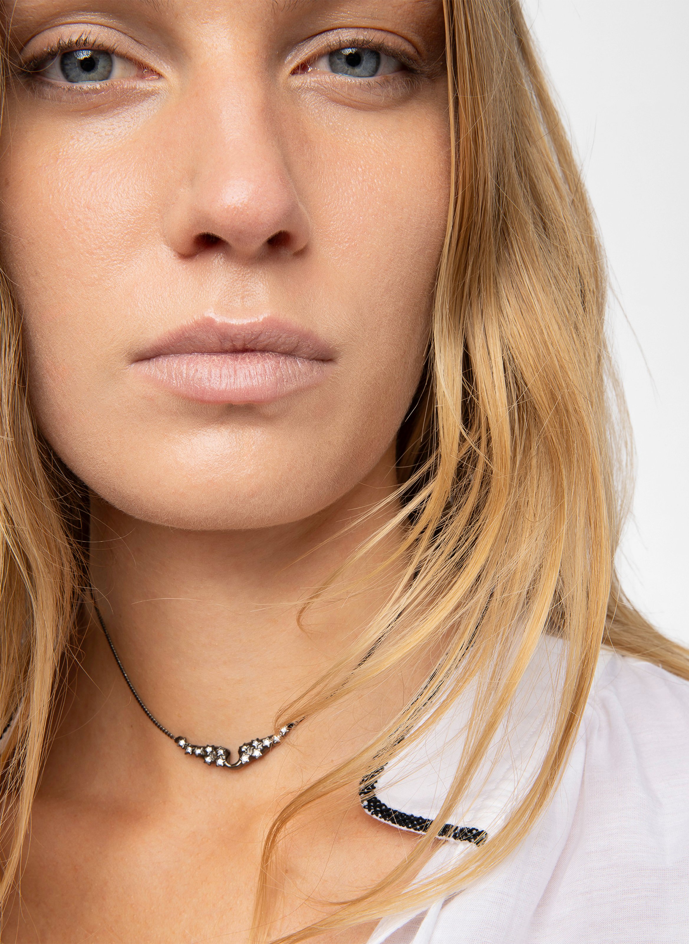 Blouse oversize en coton mélangé Blanc