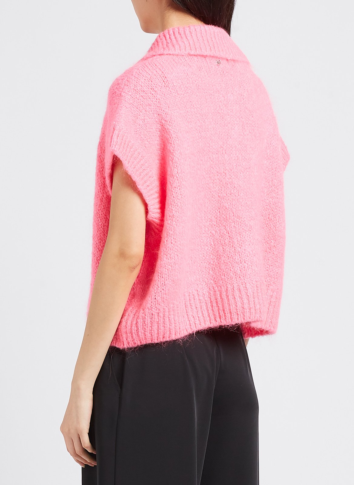 Gilet col classique ample PLEASE Rose