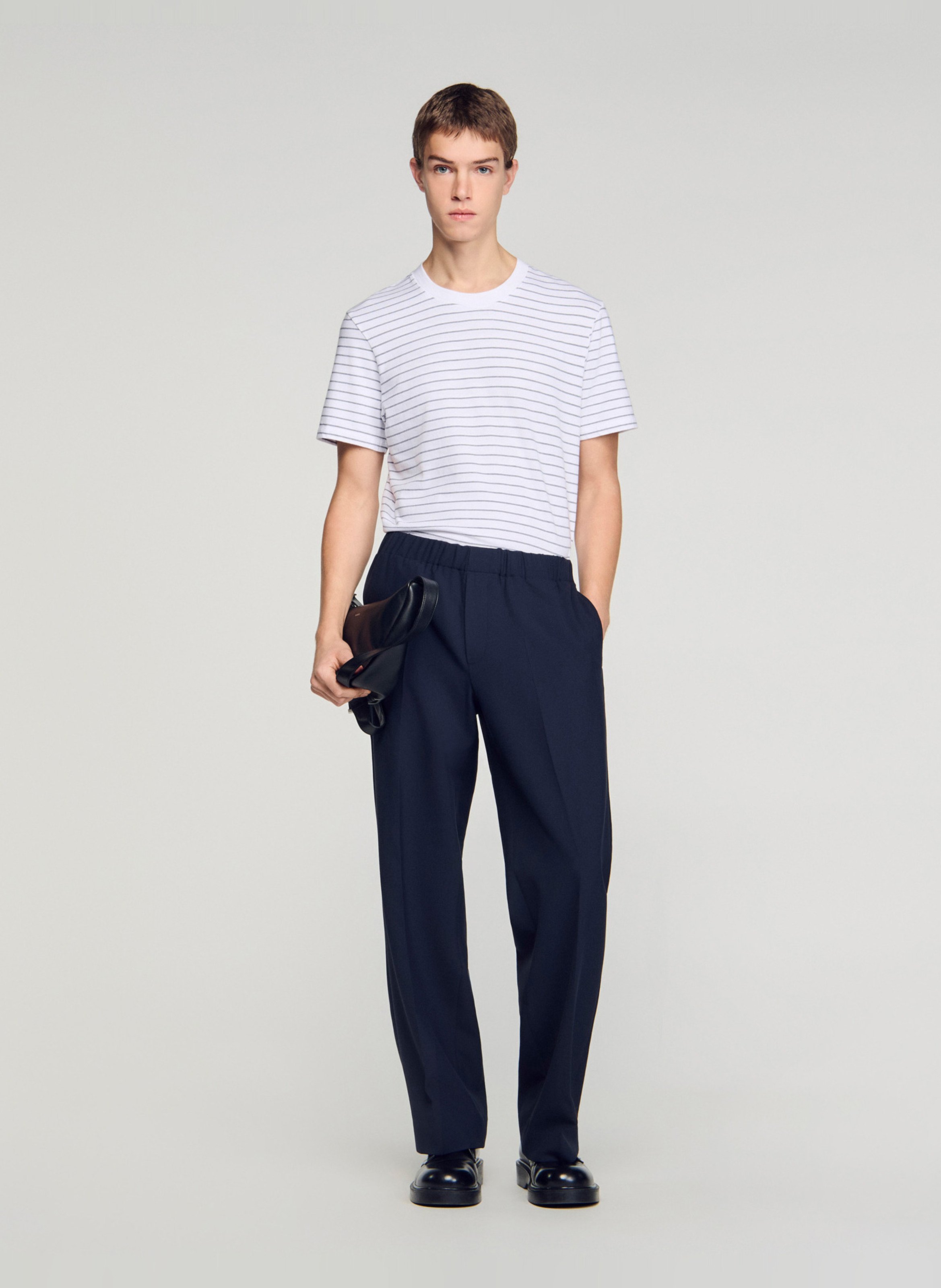 Wijde broek van jersey Blauw