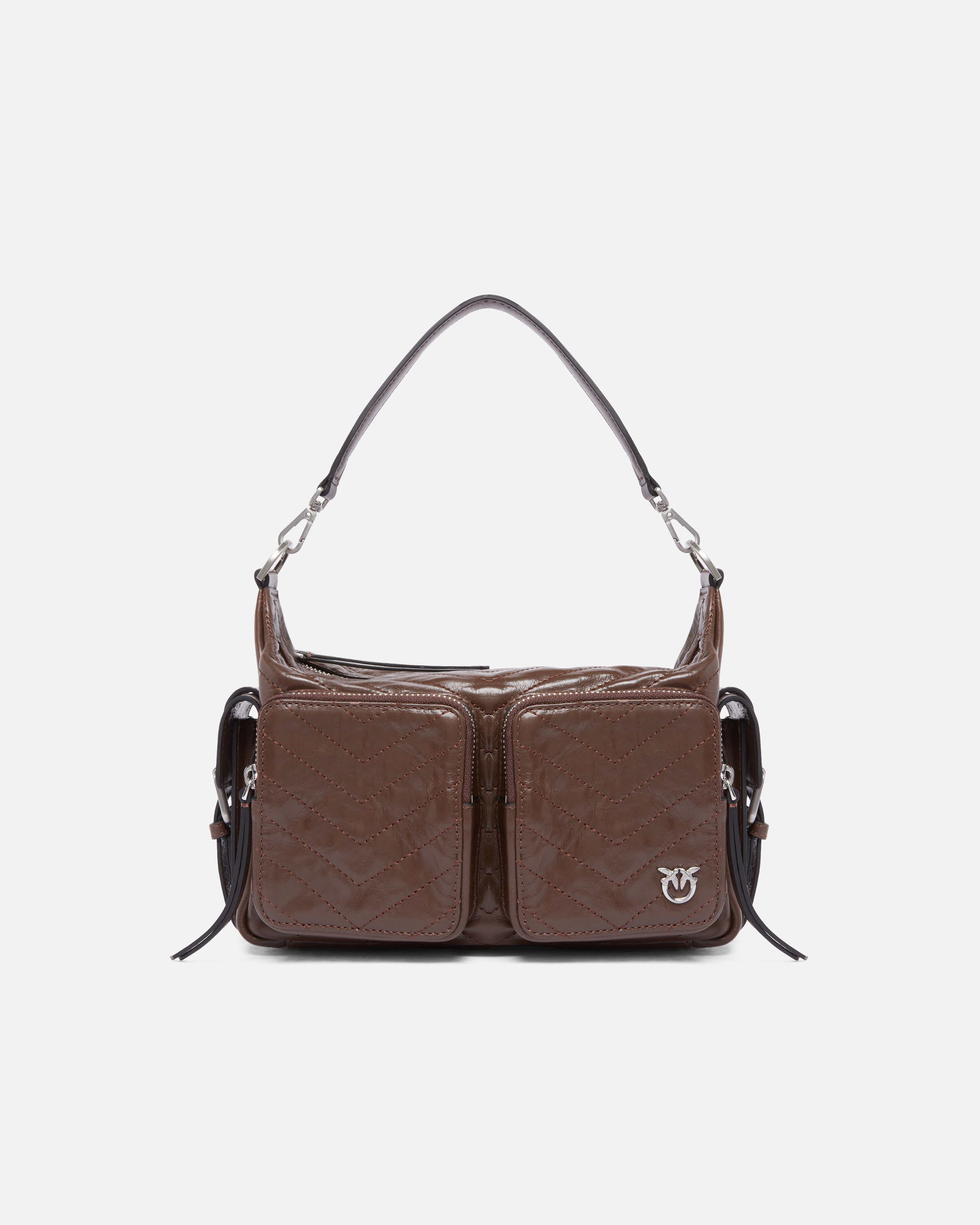 Medium cargo bag in leather with pockets PINKO