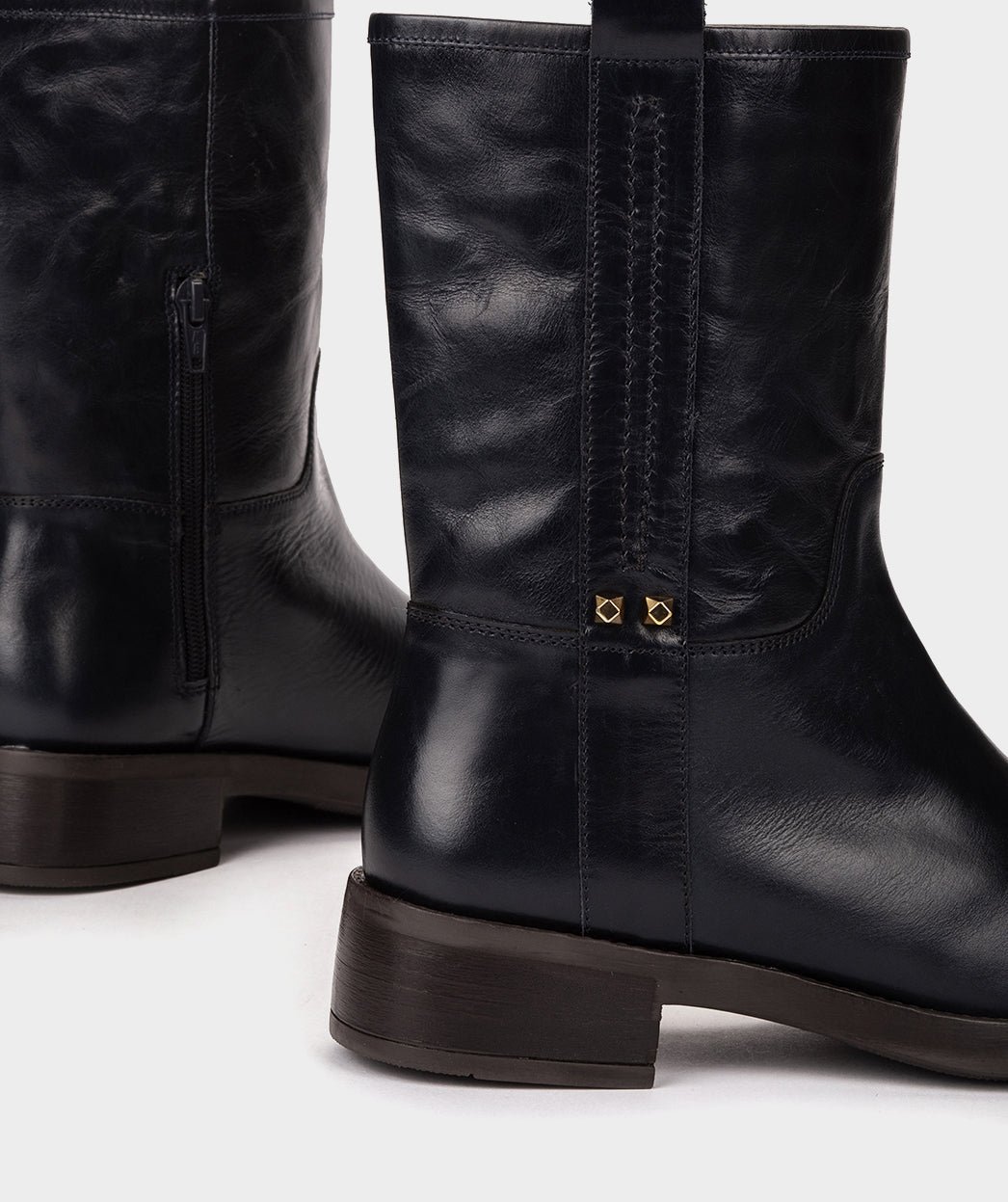 Navy blue leather boots PEDRO MIRALLES Blue