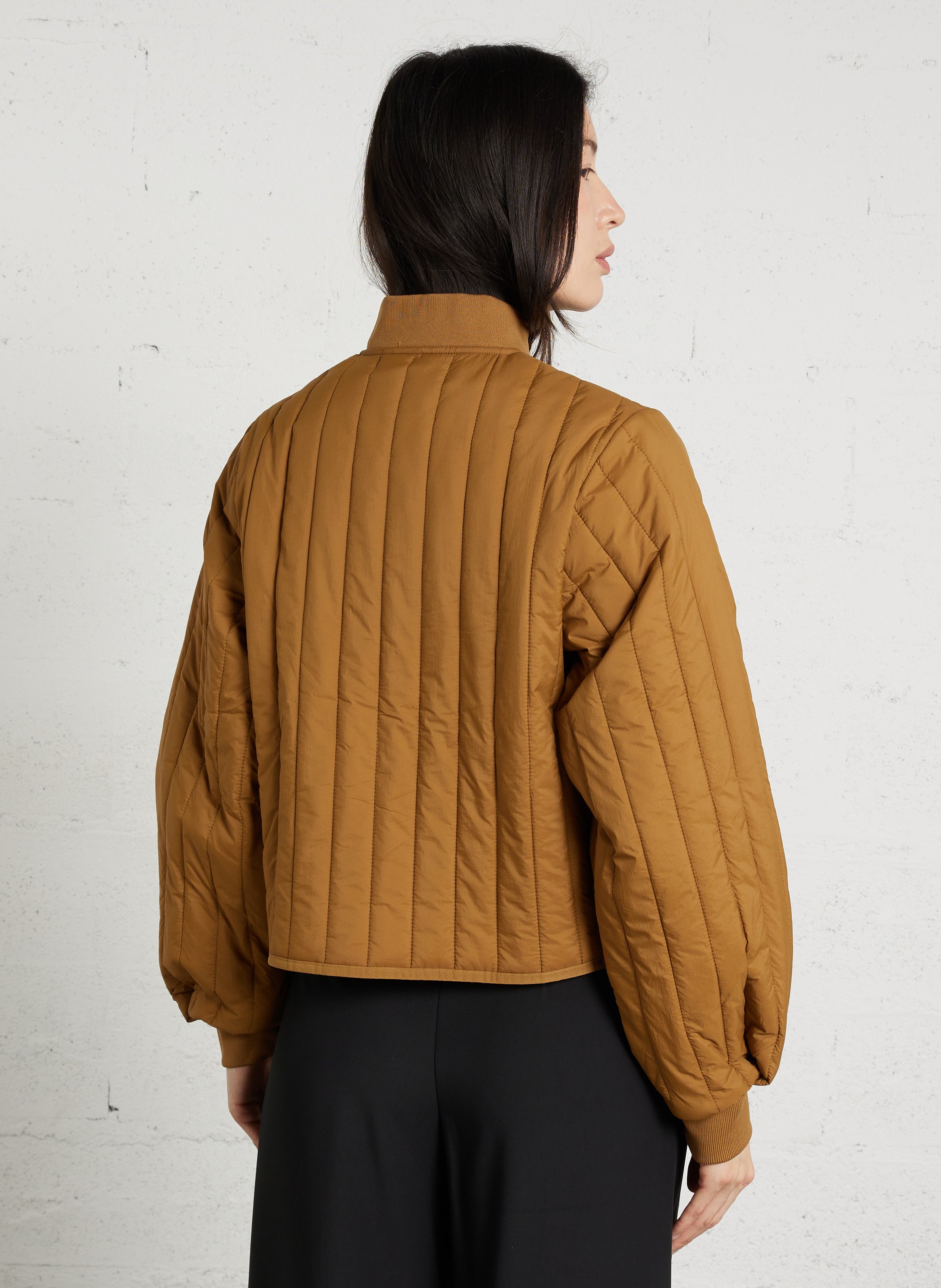 Veste droite col teddy matelassée RAINS Jaune