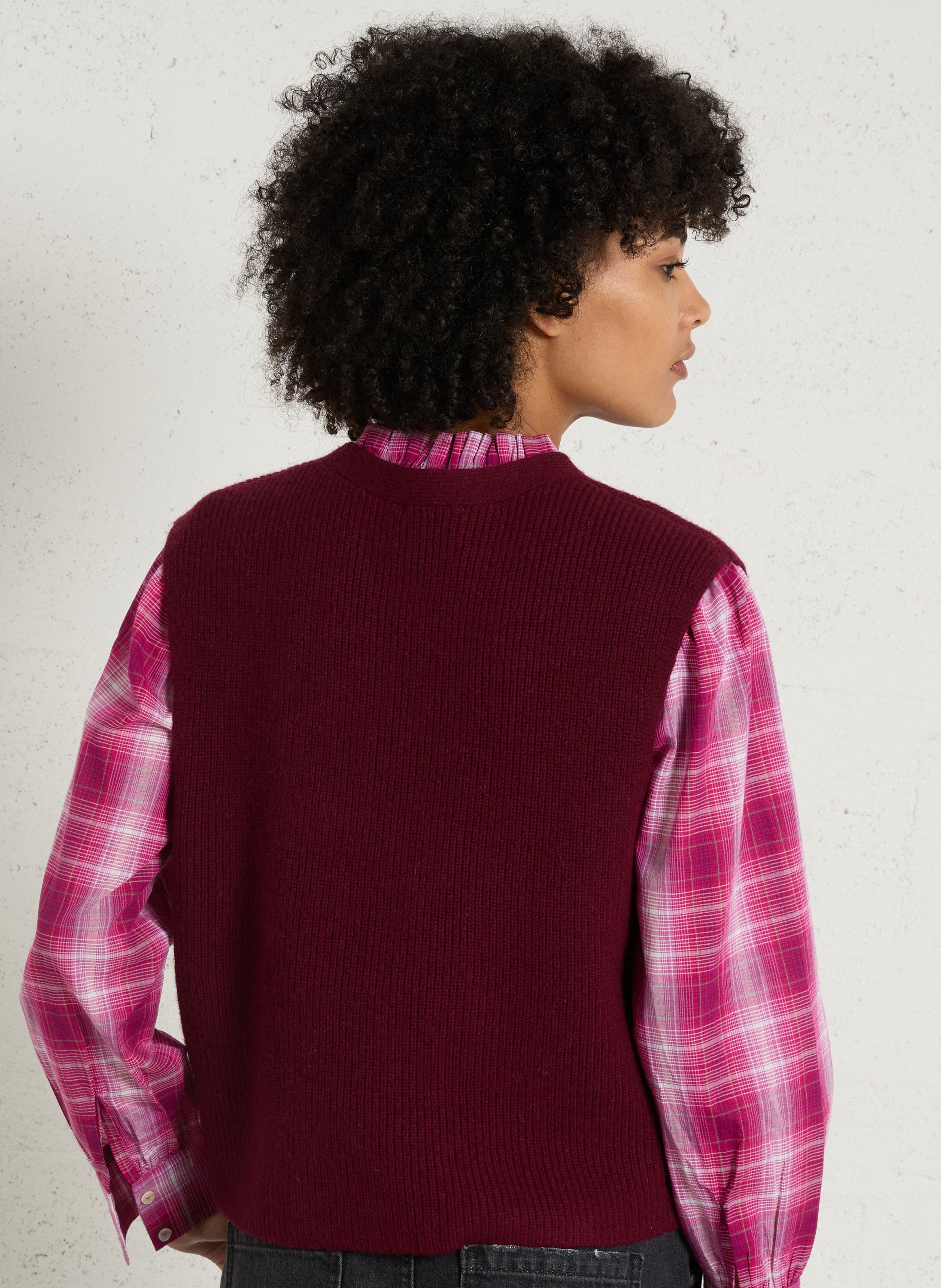 Svenland V-neck wool cardigan MAISON 123 Red