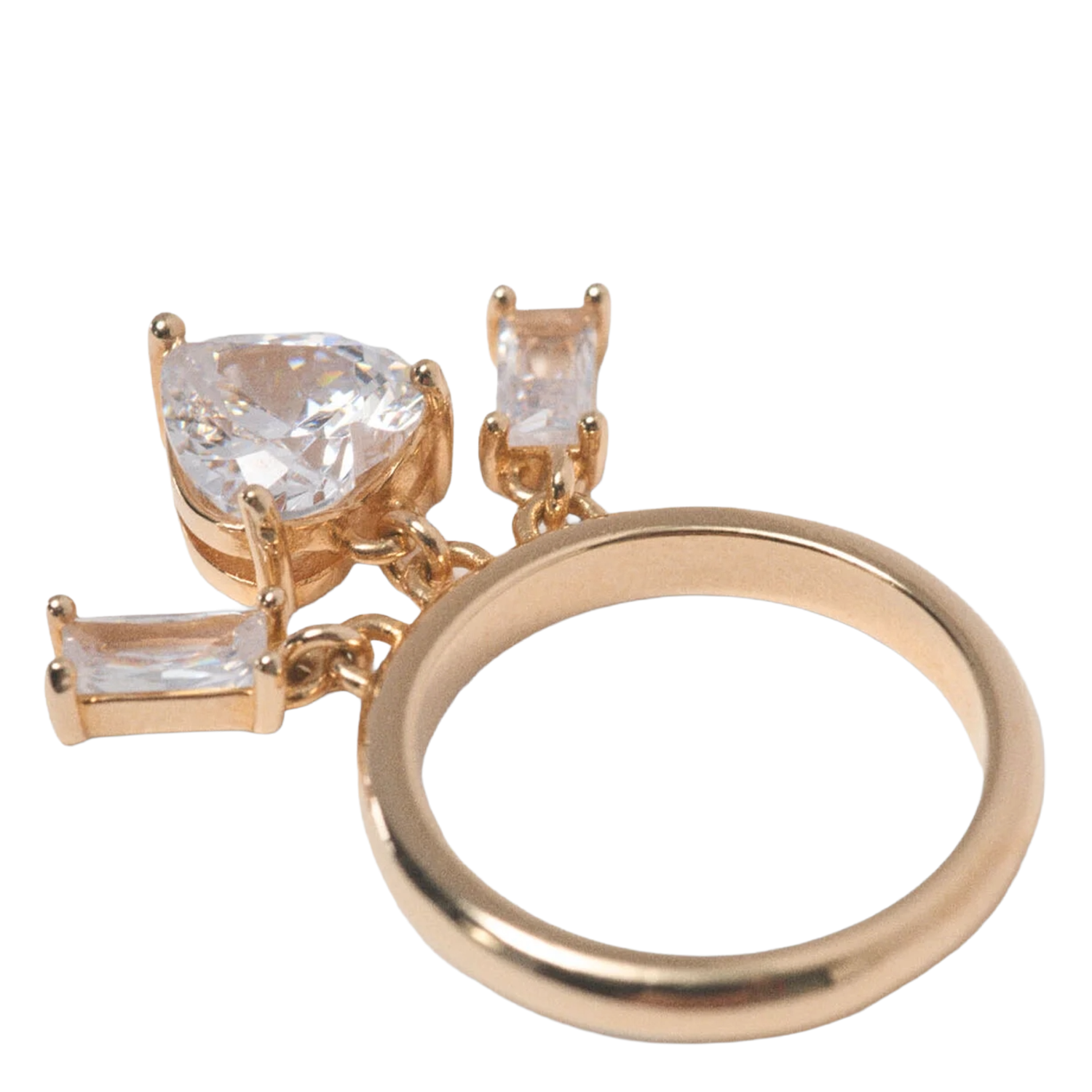 Ring met strass van messing MAJE Goudkleurig