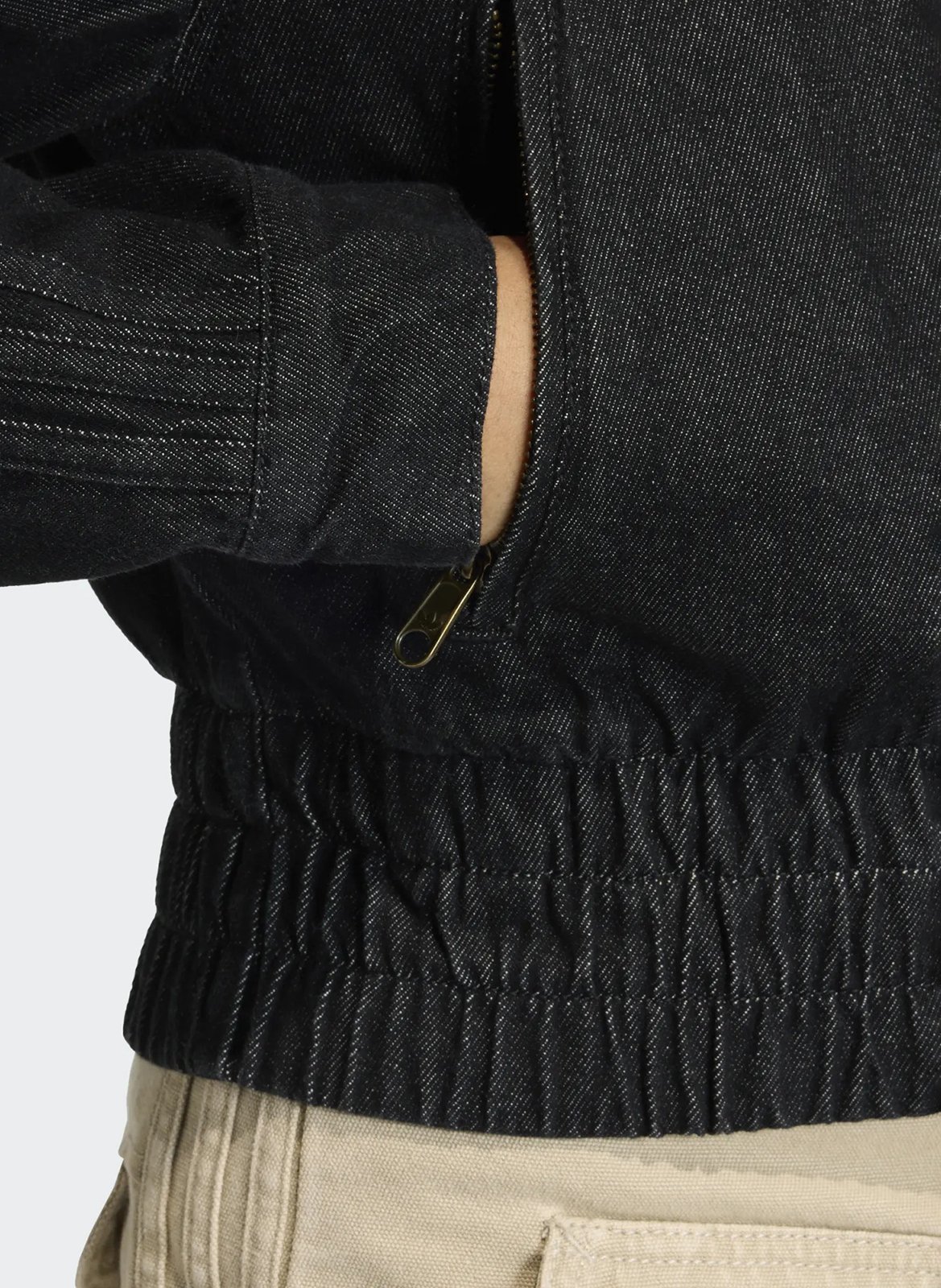 Gerade geschnittene Jeansjacke aus Baumwolle ADIDAS Schwarz