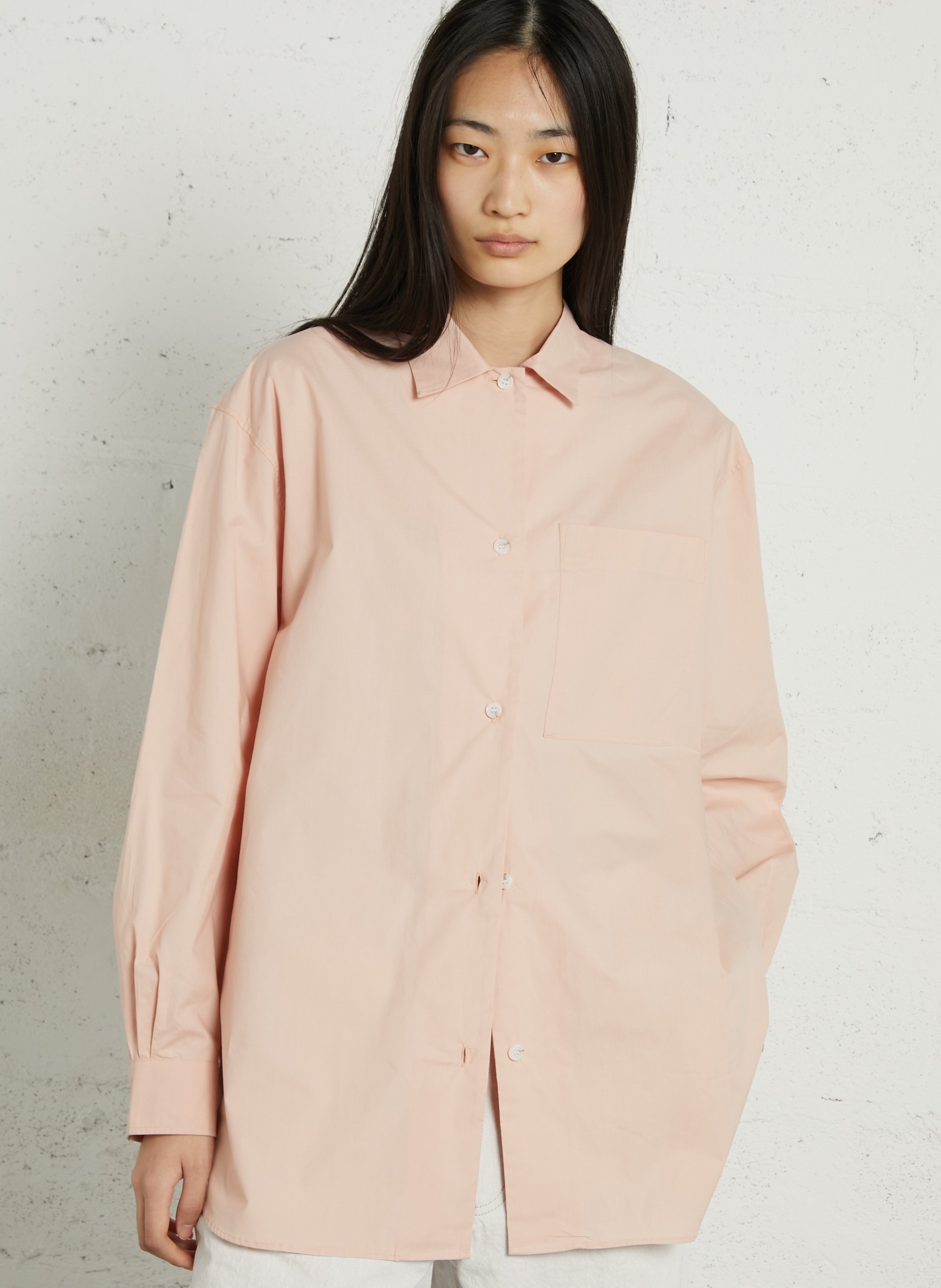 Bio-Baumwollbluse mit klassischem Kragen SOEUR Rosa