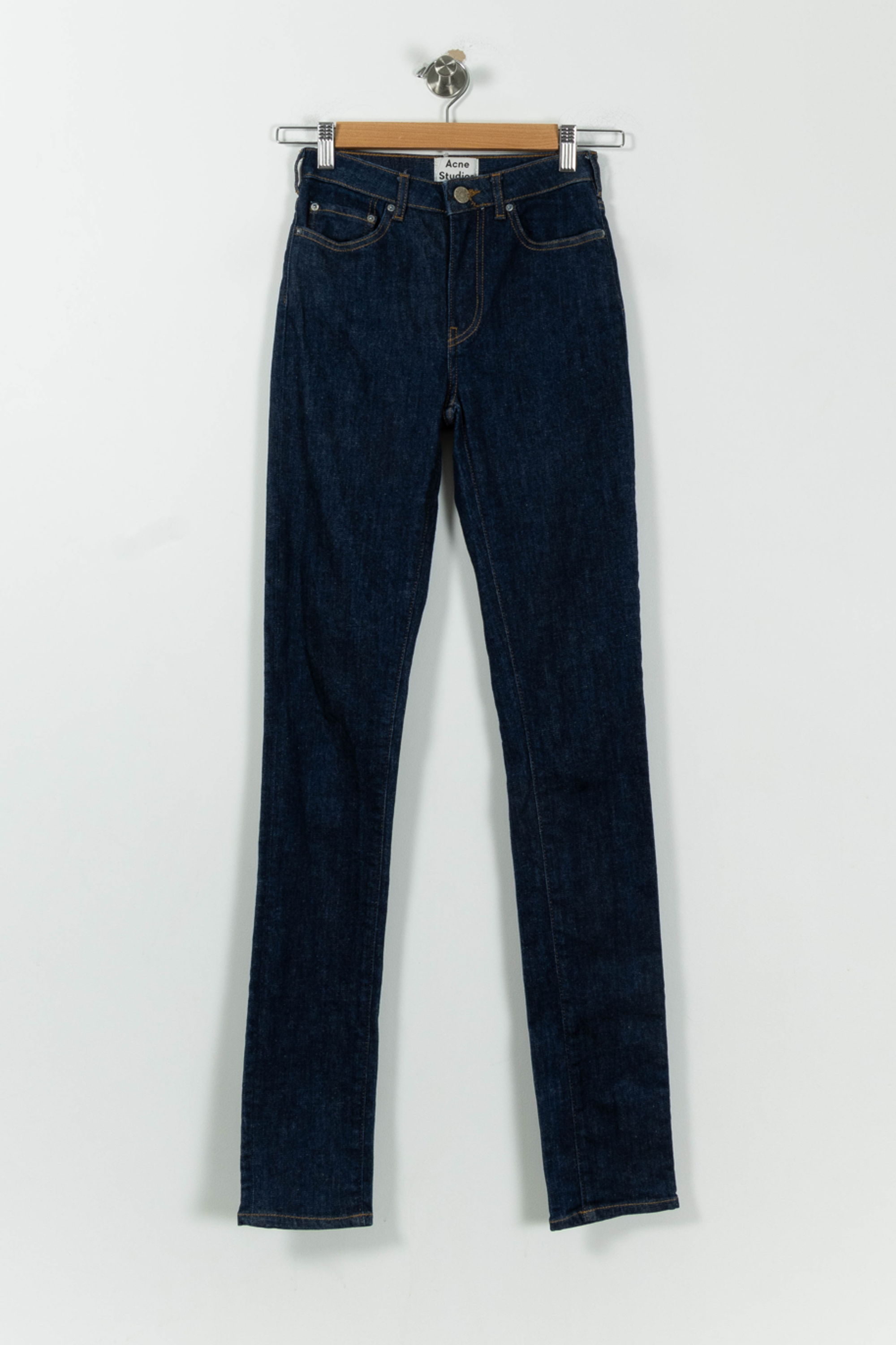 Cropped slim jeans with studs ACNE STUDIOS - Seconde Main Blue