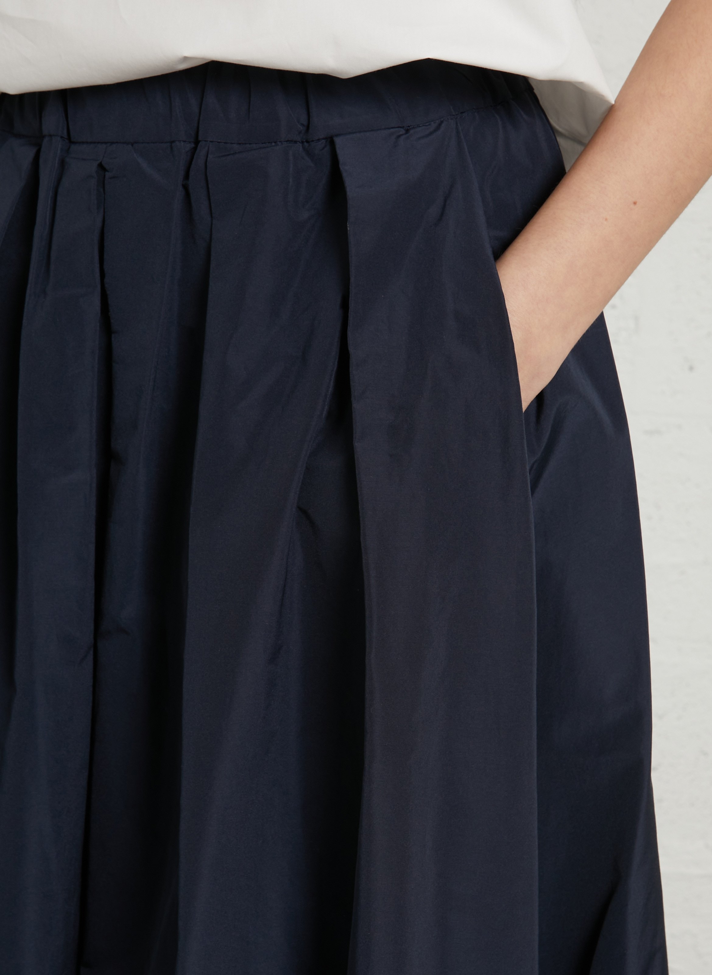 Jupe midi évasée à plis unie MAX MARA WEEK END Bleu