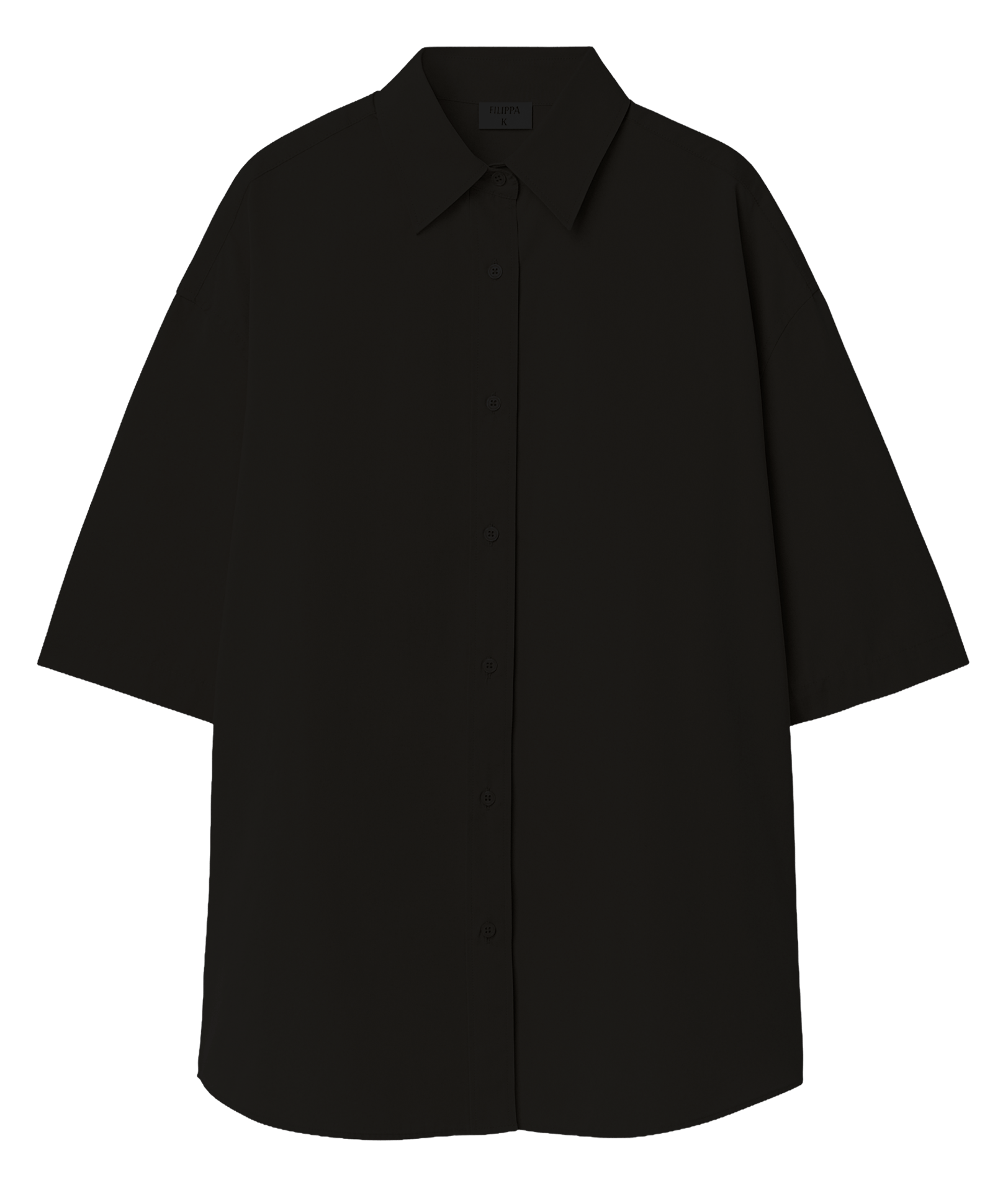 Wijdvallende effen blouse met knoopsluiting FILIPPA K Zwart