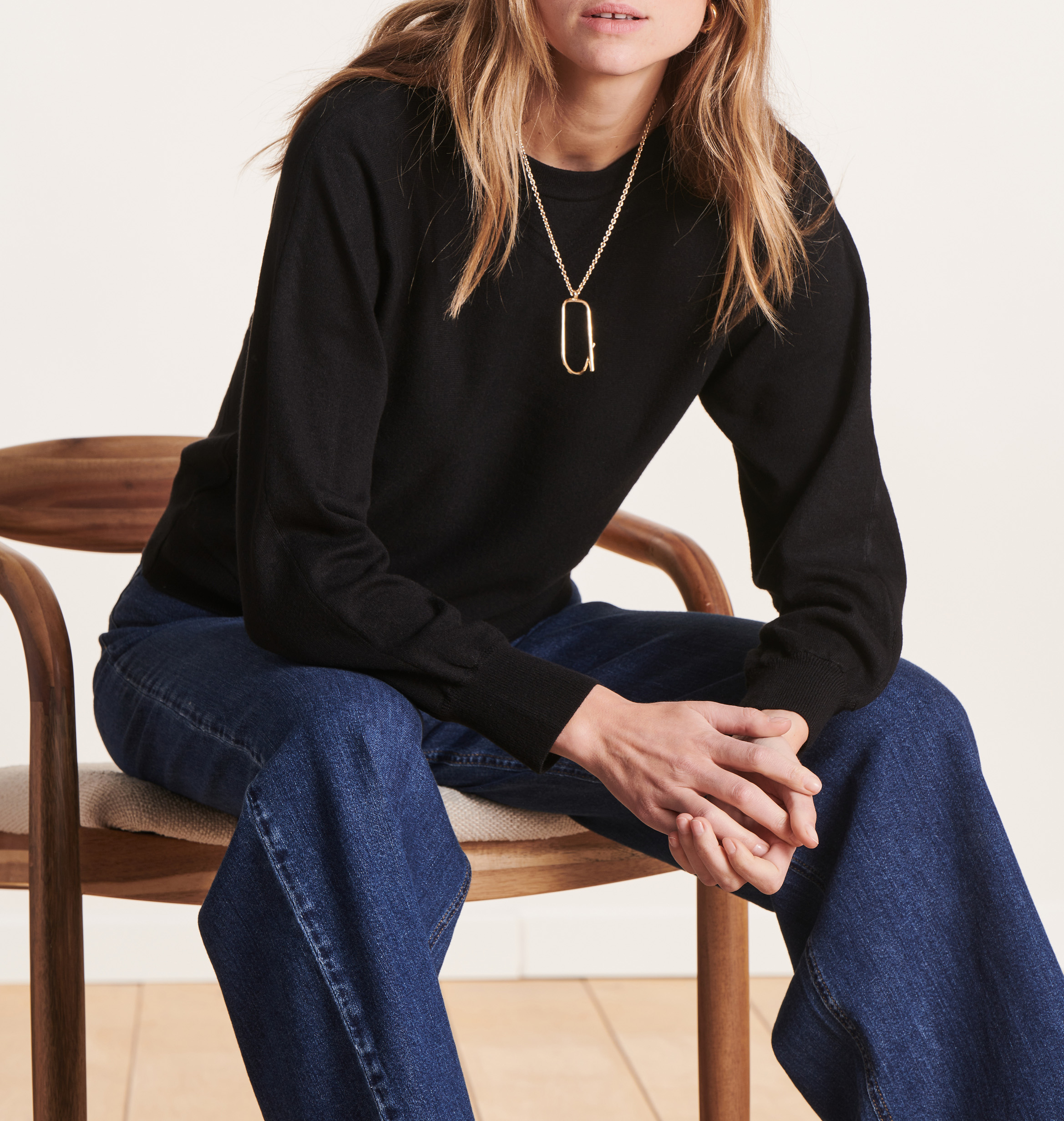 Gerader Strickpullover mit Rundhalsausschnitt LA FEE MARABOUTEE