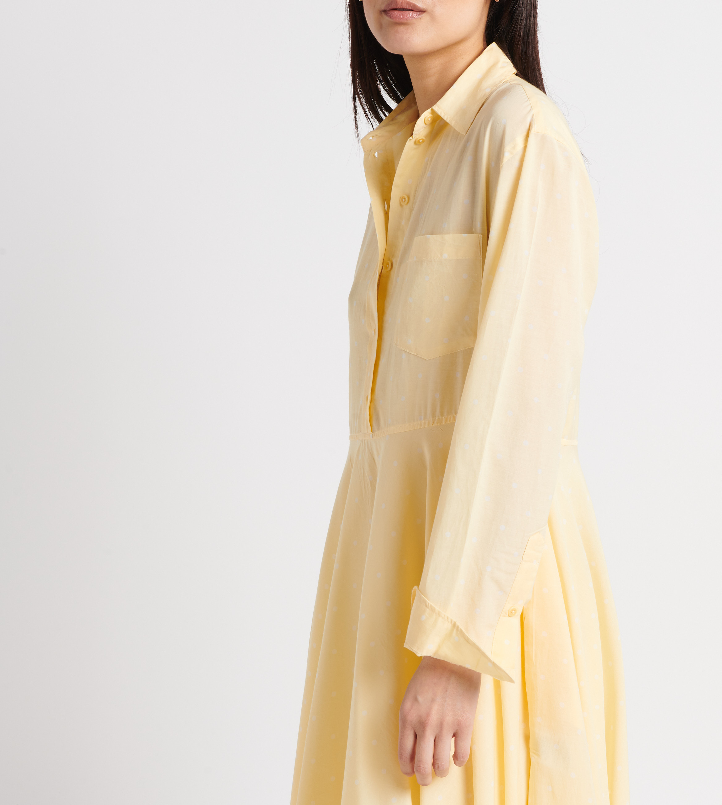 Hemd-Kleid aus Baumwollvoile LAURENCE BRAS Gelb