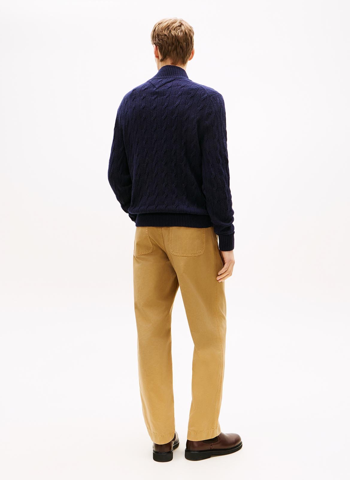 Wollpullover mit geflochtenem Stehkragen | Blau TOMMY HILFIGER Herren