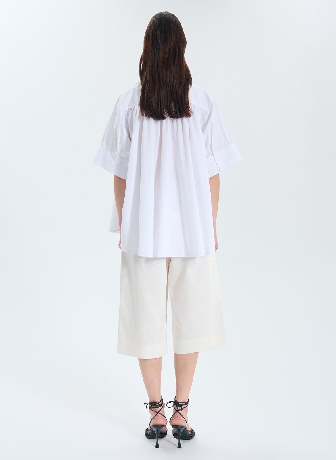 Bluse aus Baumwoll-Mix mit klassischem Kragen ZAPA Weiss
