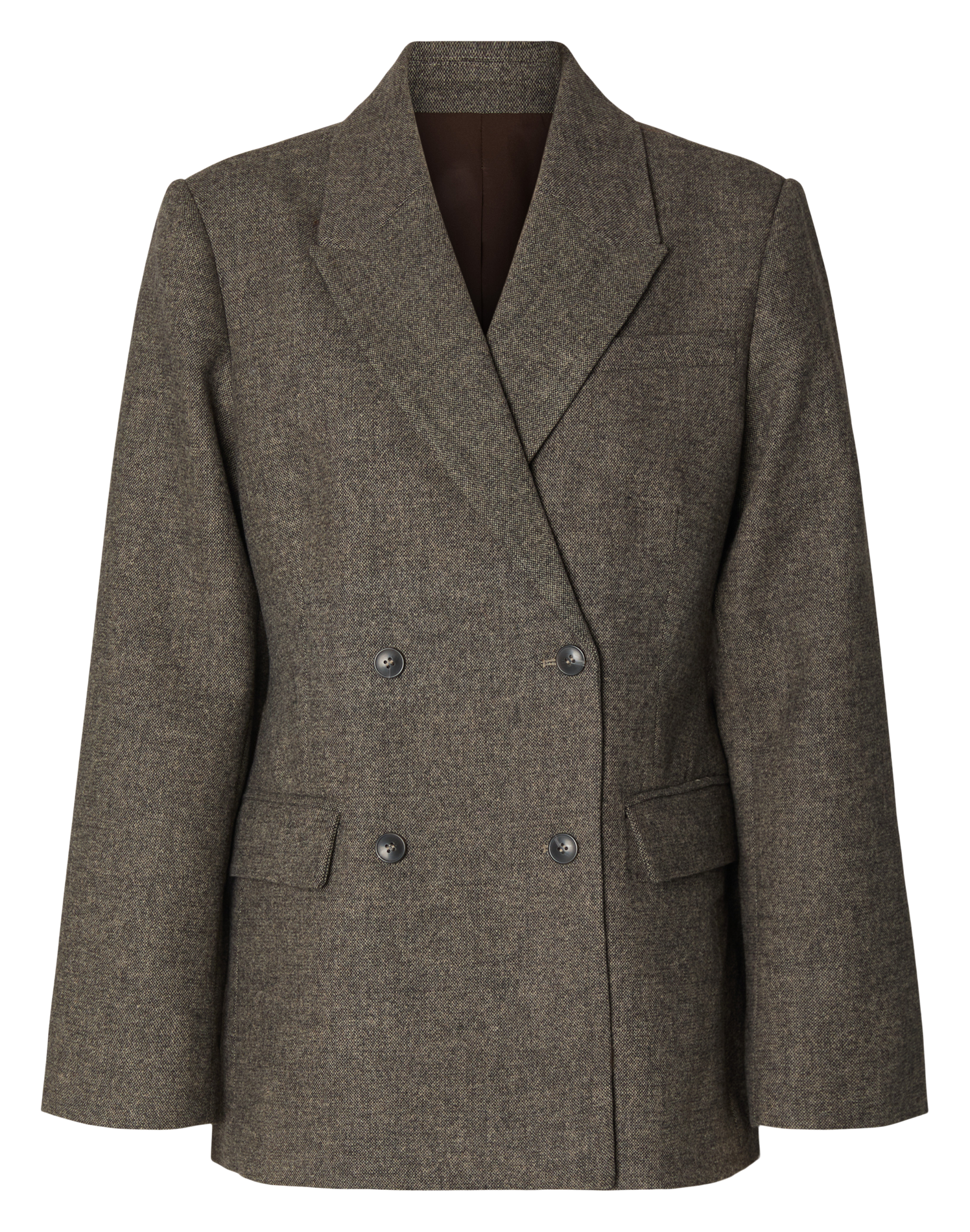 Veste droite col tailleur SELECTED Braun