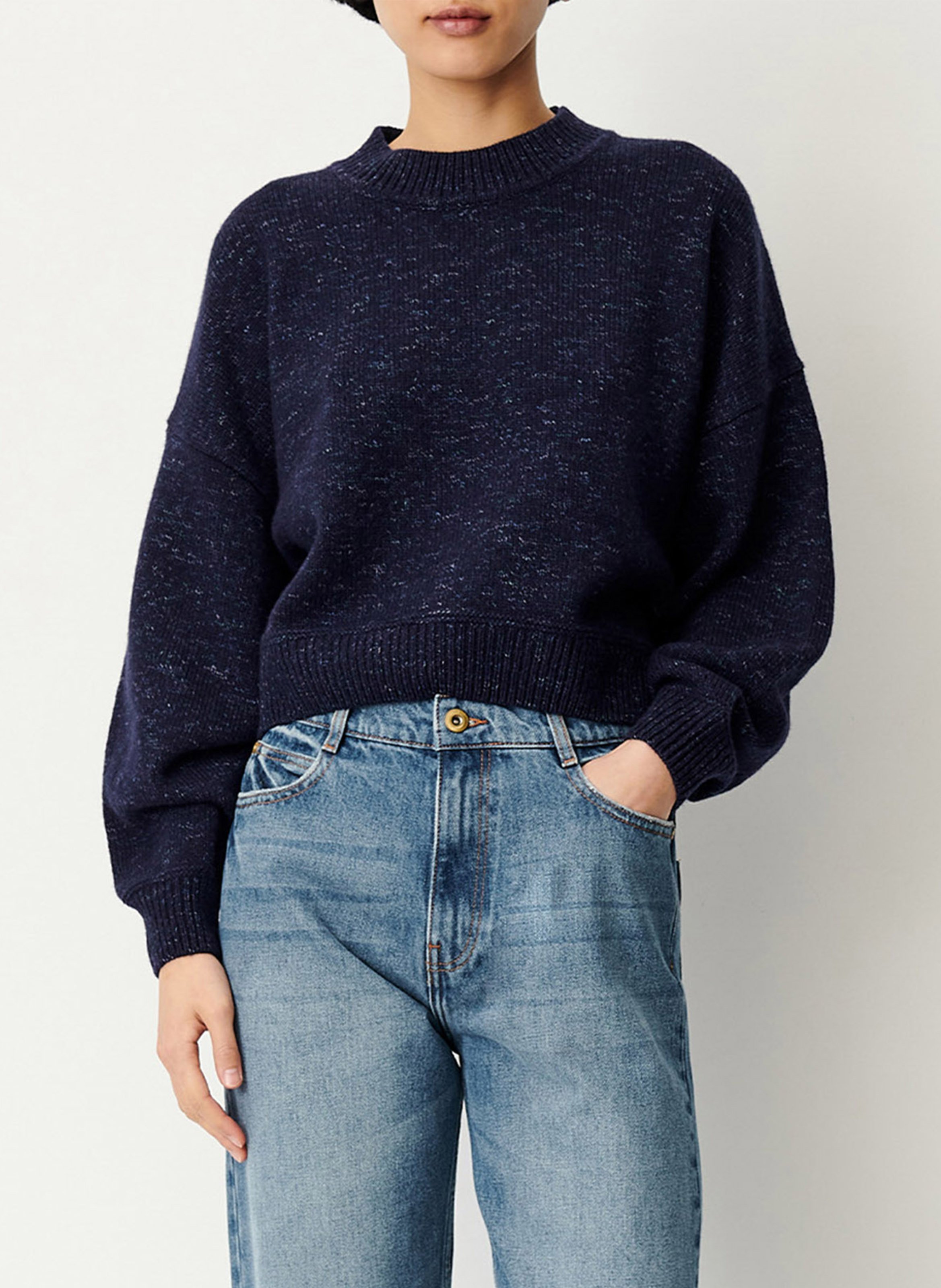 Loose-fit round-neck wool jumper SESSUN Blue