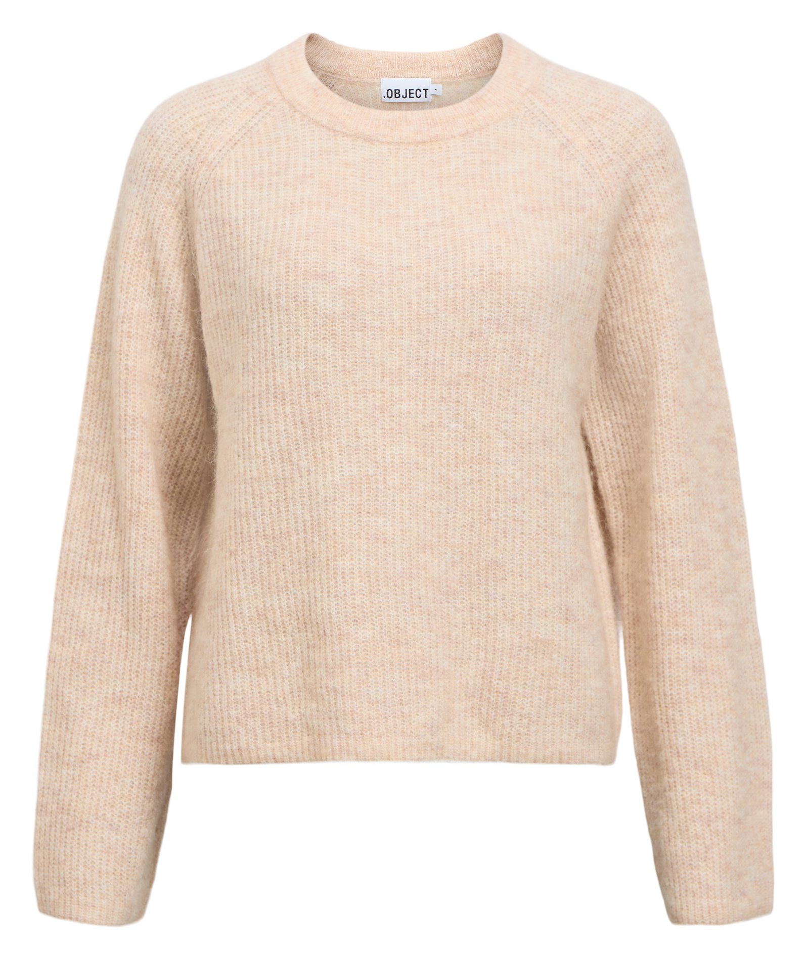 Round-neck wool-blend sweater OBJECT Brown