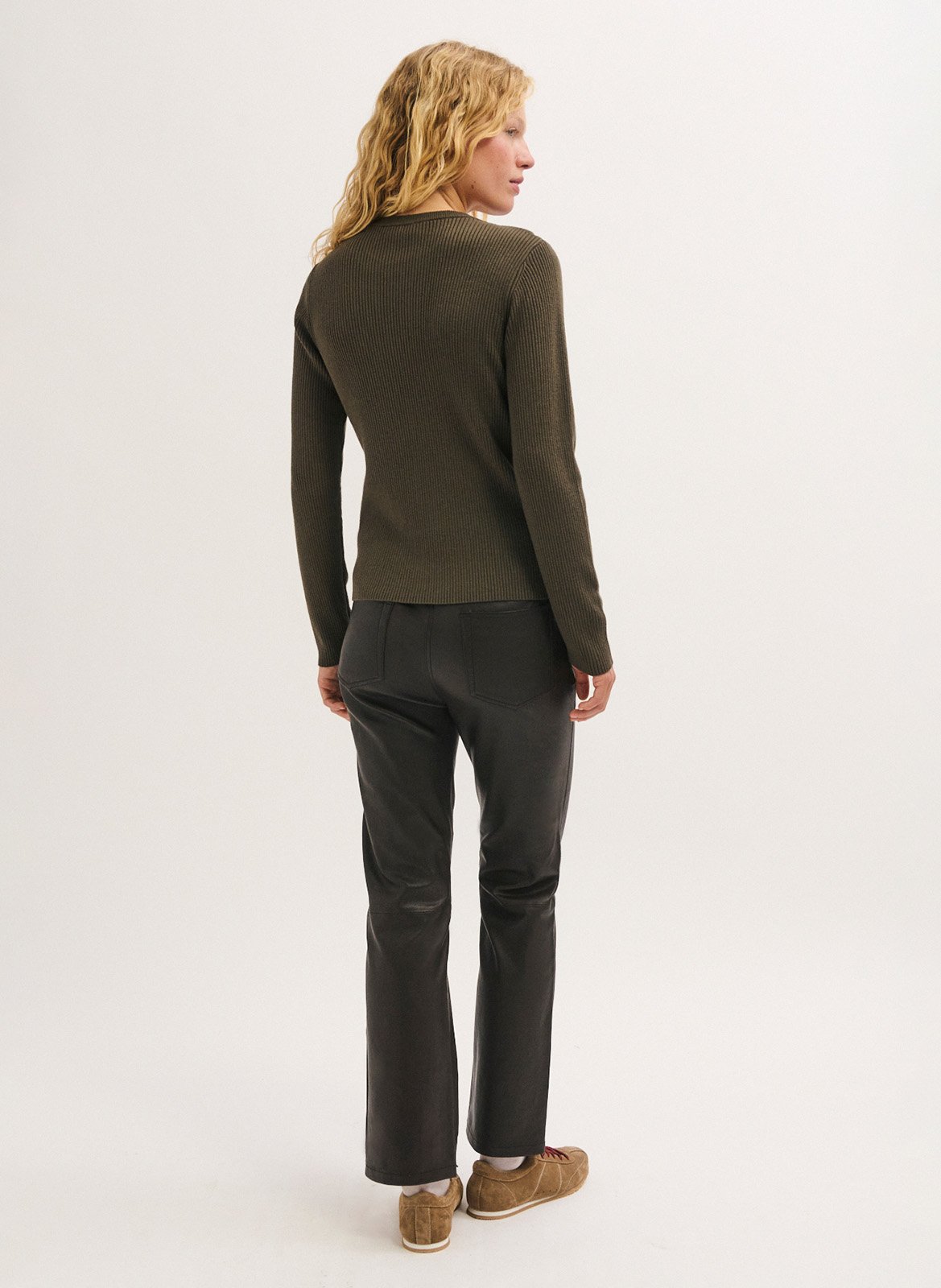 Fitted wool blend sweater PABLO Khaki