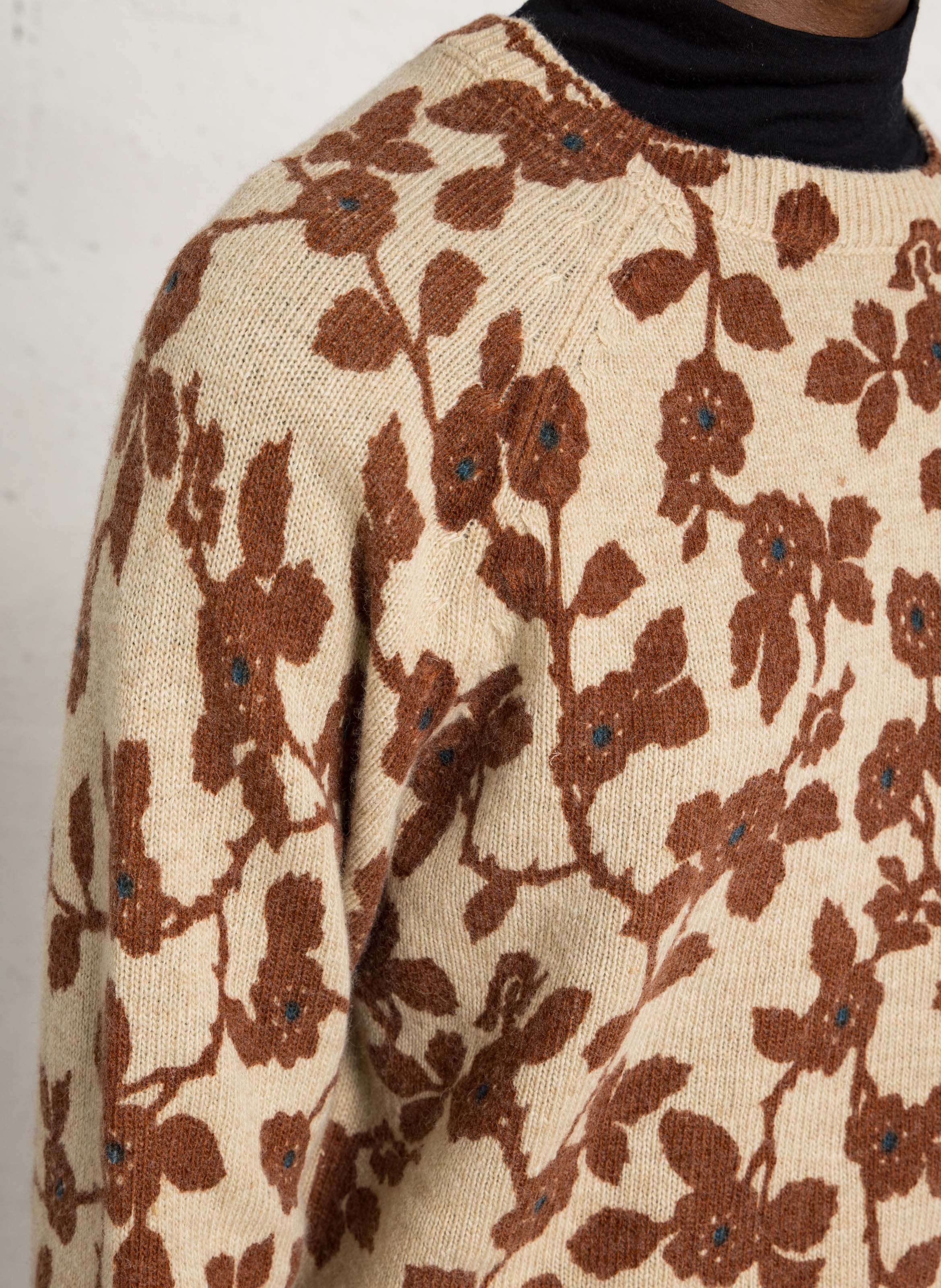 Wool-blend printed sweater NICE THINGS Beige