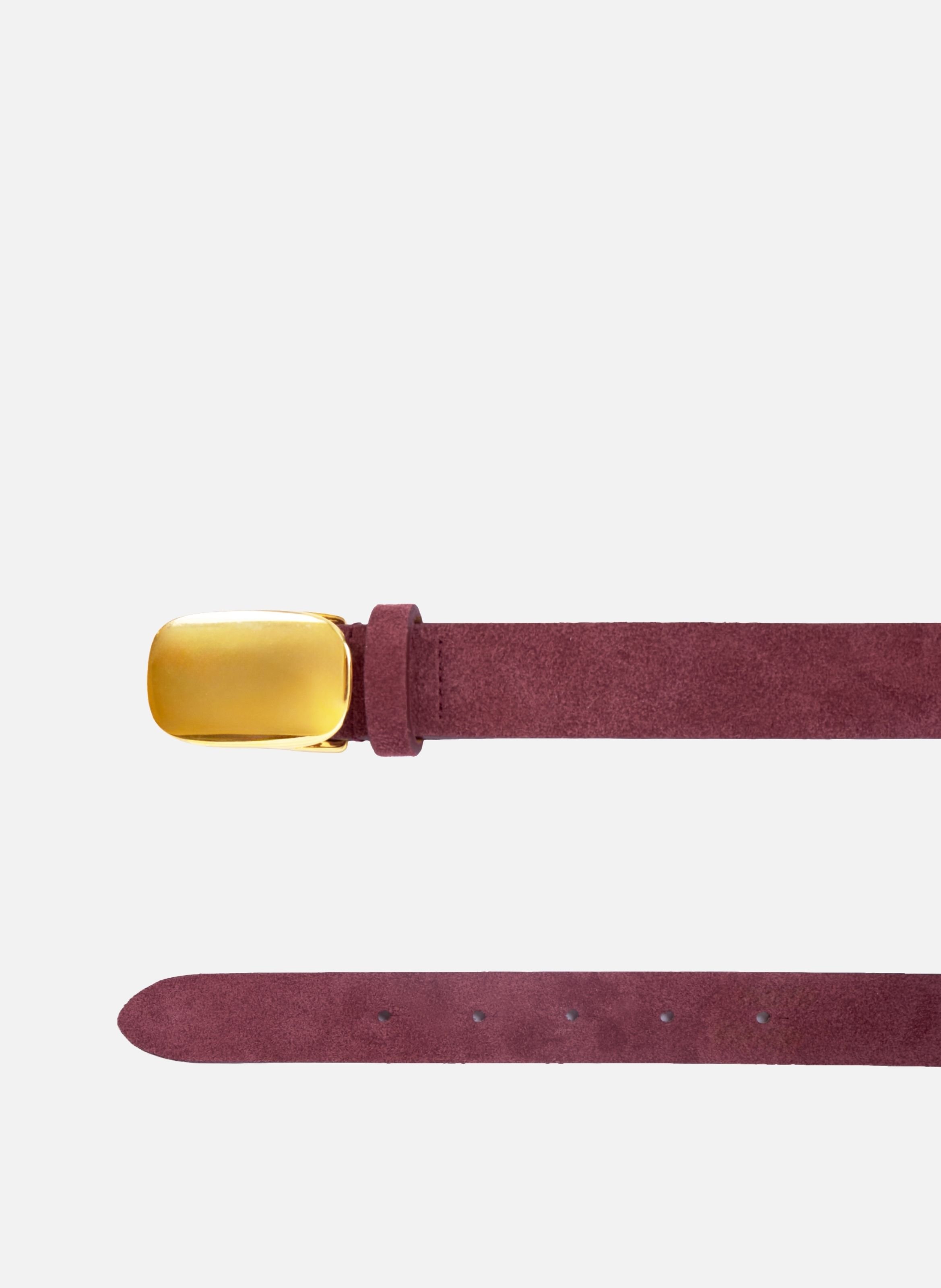 Gaia Suede Leather Belt JULES & JENN Red