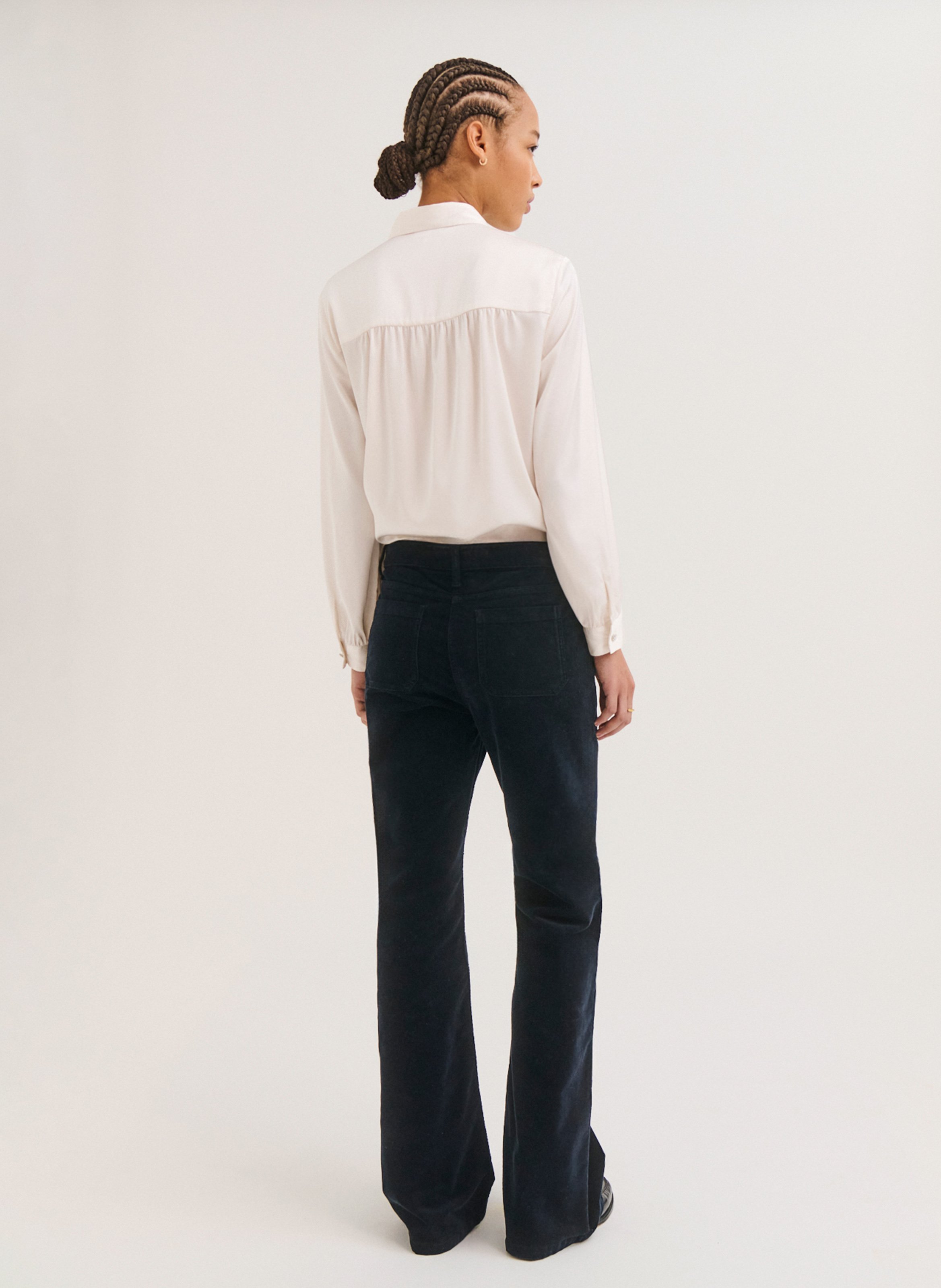 Pantalon bootcut en coton mélangé PABLO Bleu