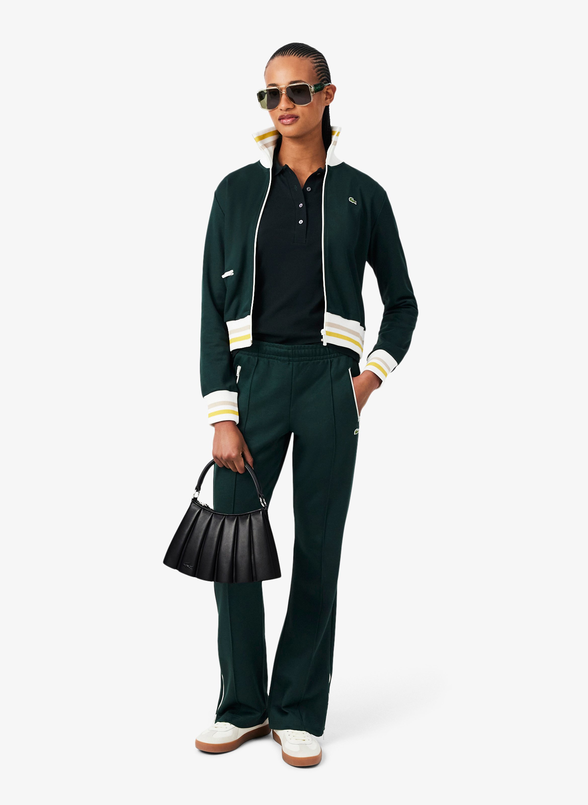 Sac à main petit Lenglen Défilé en cuir LACOSTE Schwarz