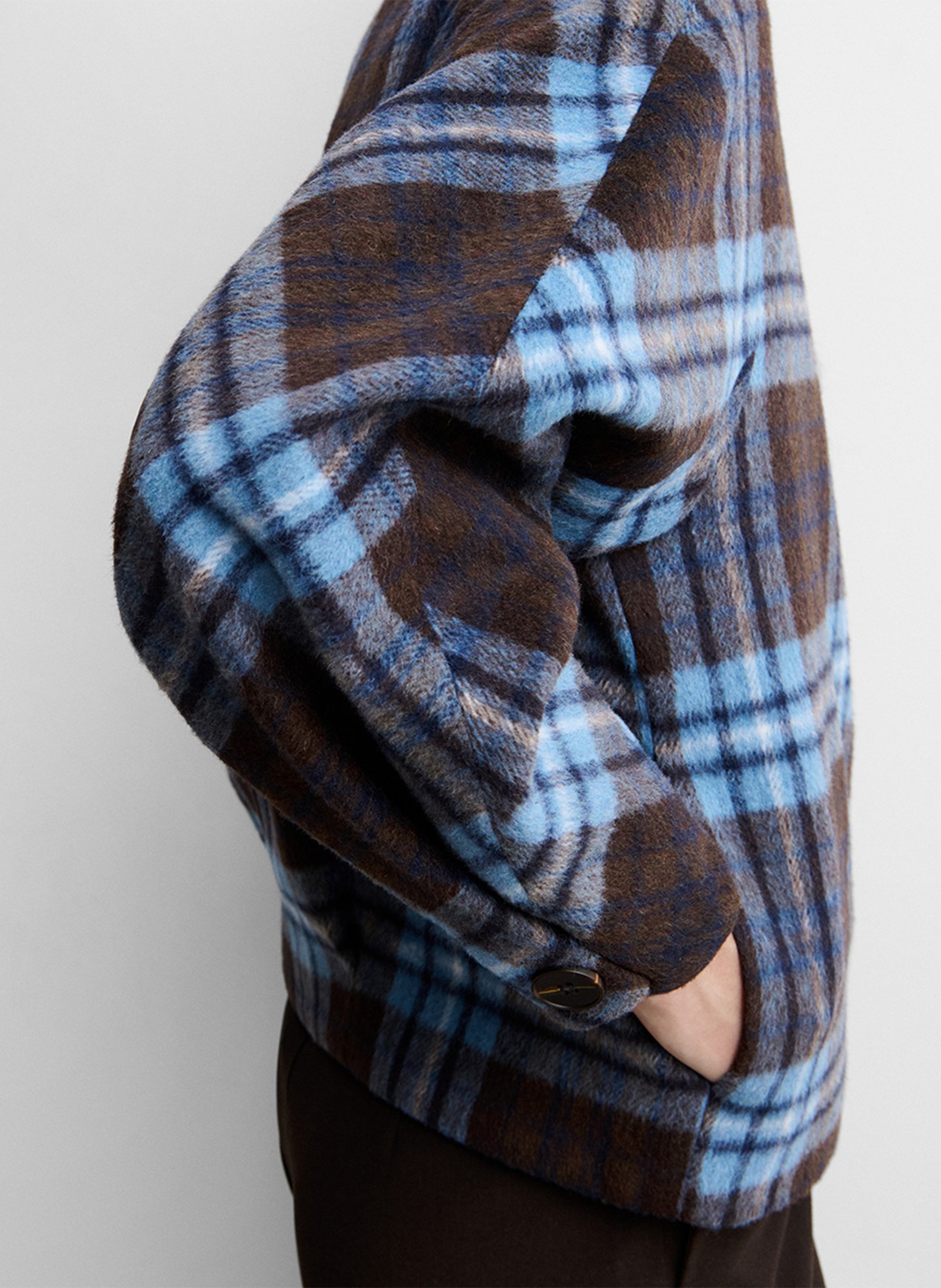 Oversized checkered jacket SIMORRA Brown