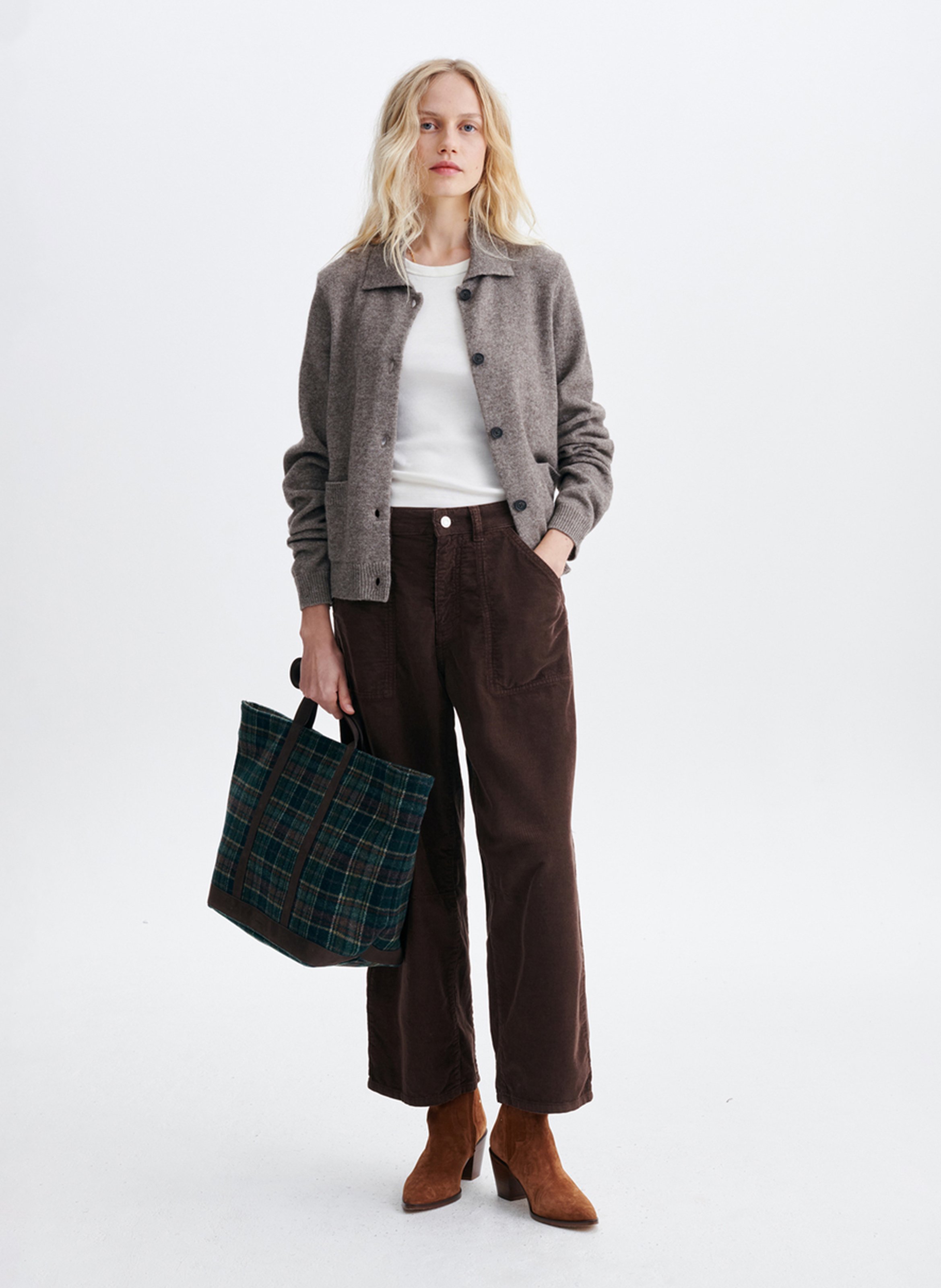 Wool cardigan with classic collar VANESSA BRUNO Beige