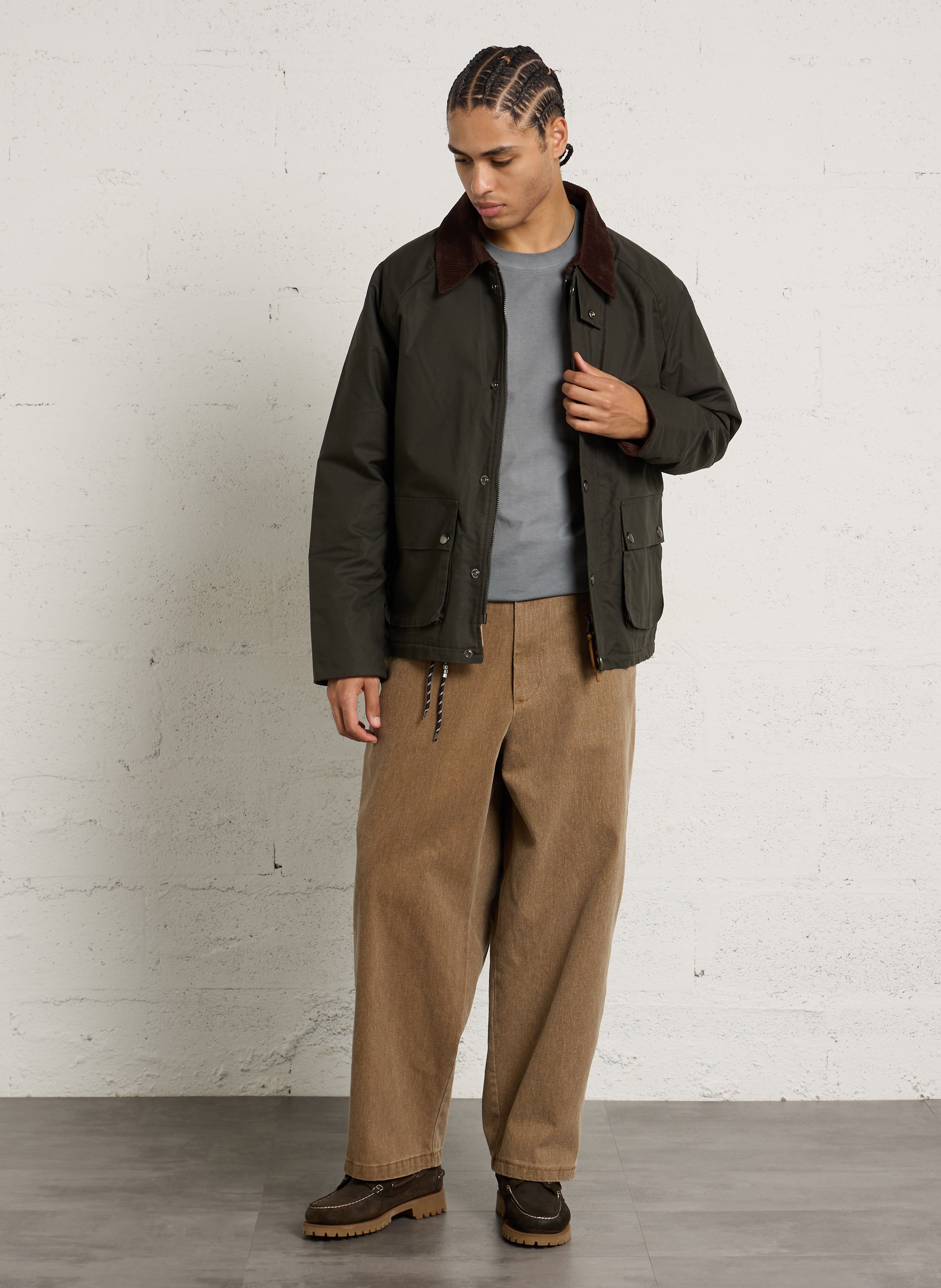 Gerader Blouson mit klassischem Kragen aus Baumwolle IMPERIAL Grun
