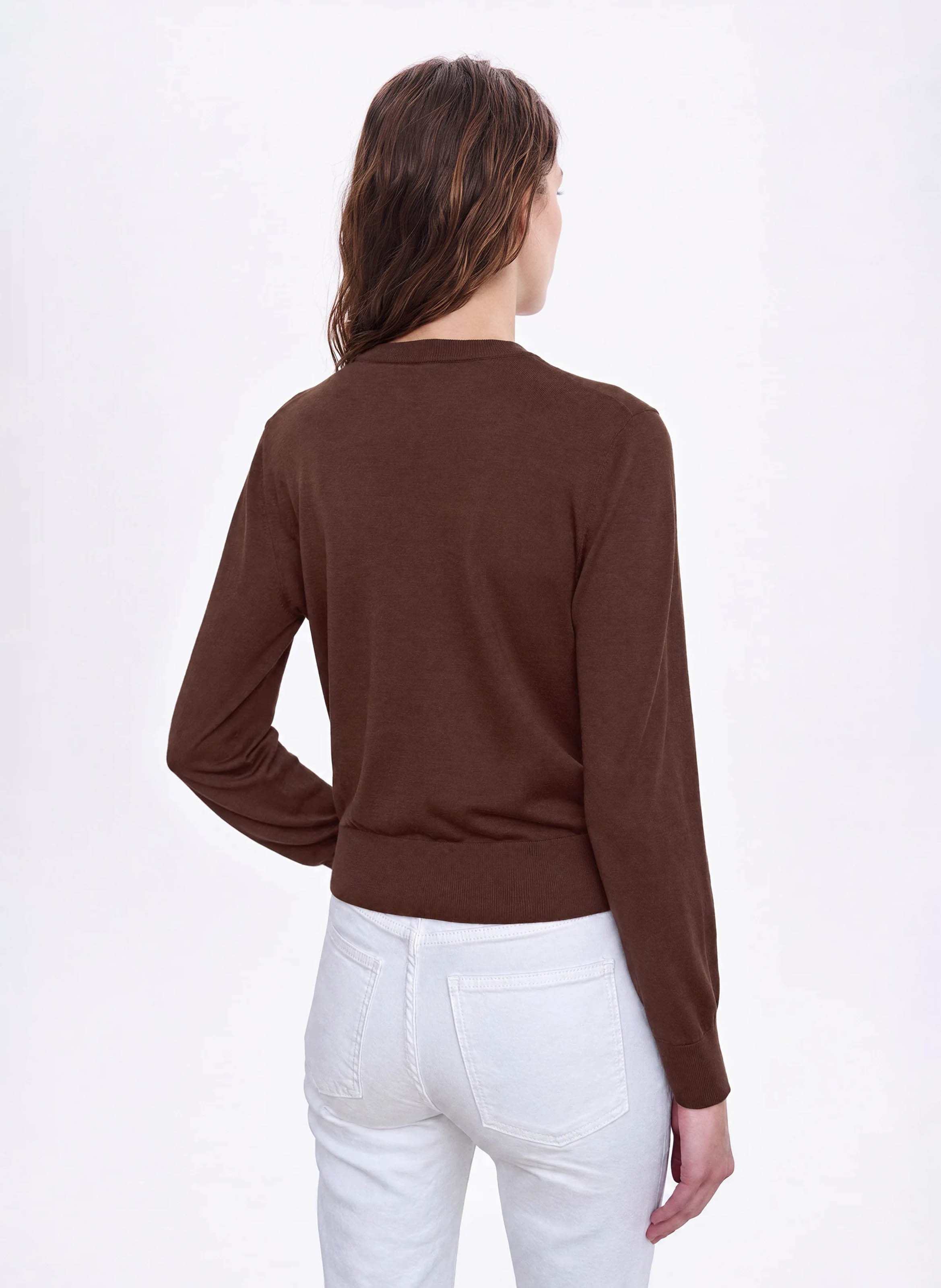 Cardigan droit en laine VANESSA BRUNO Marron