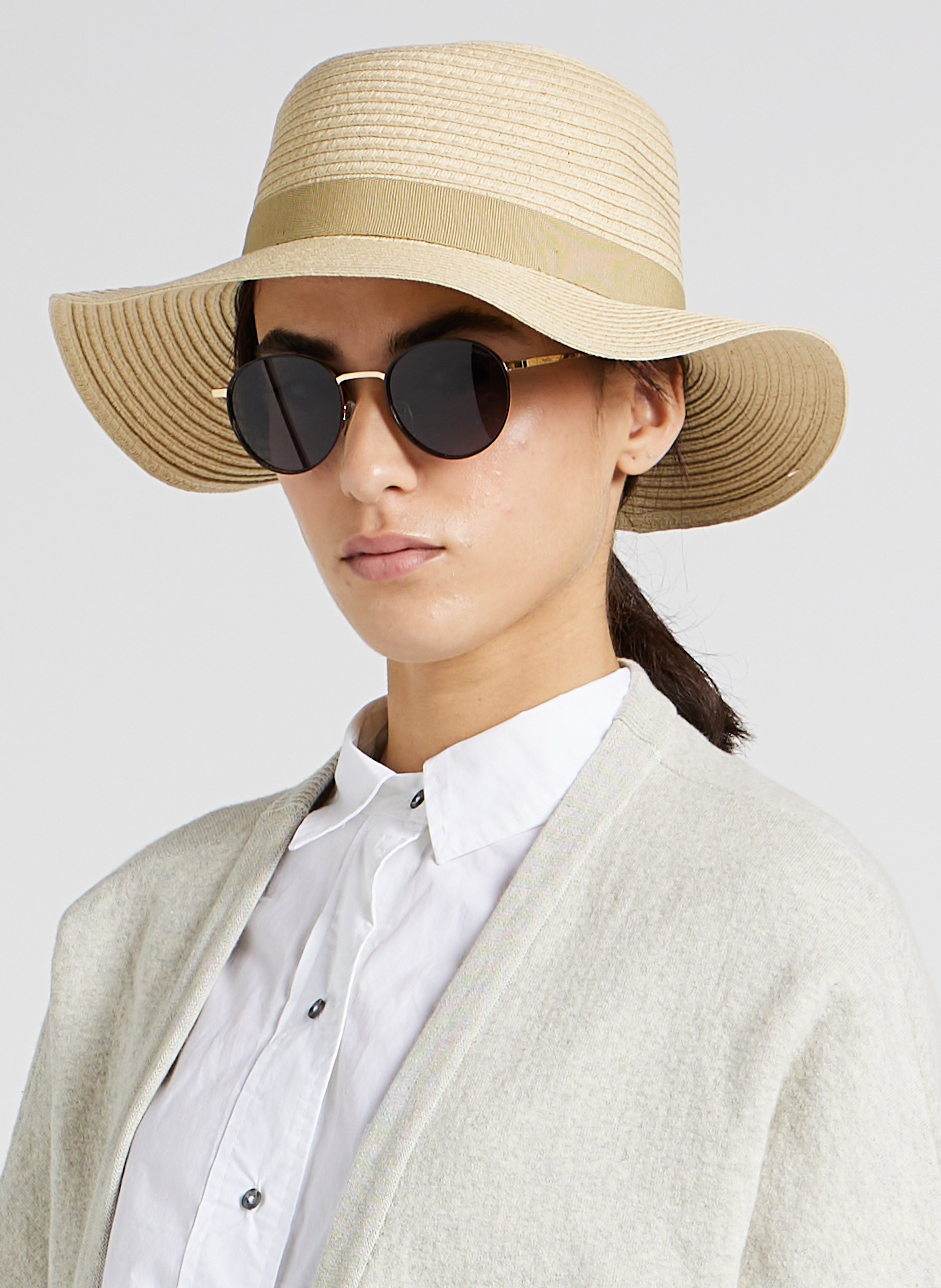 Loose-fit cotton-blend V-neck cardigan - Look 1