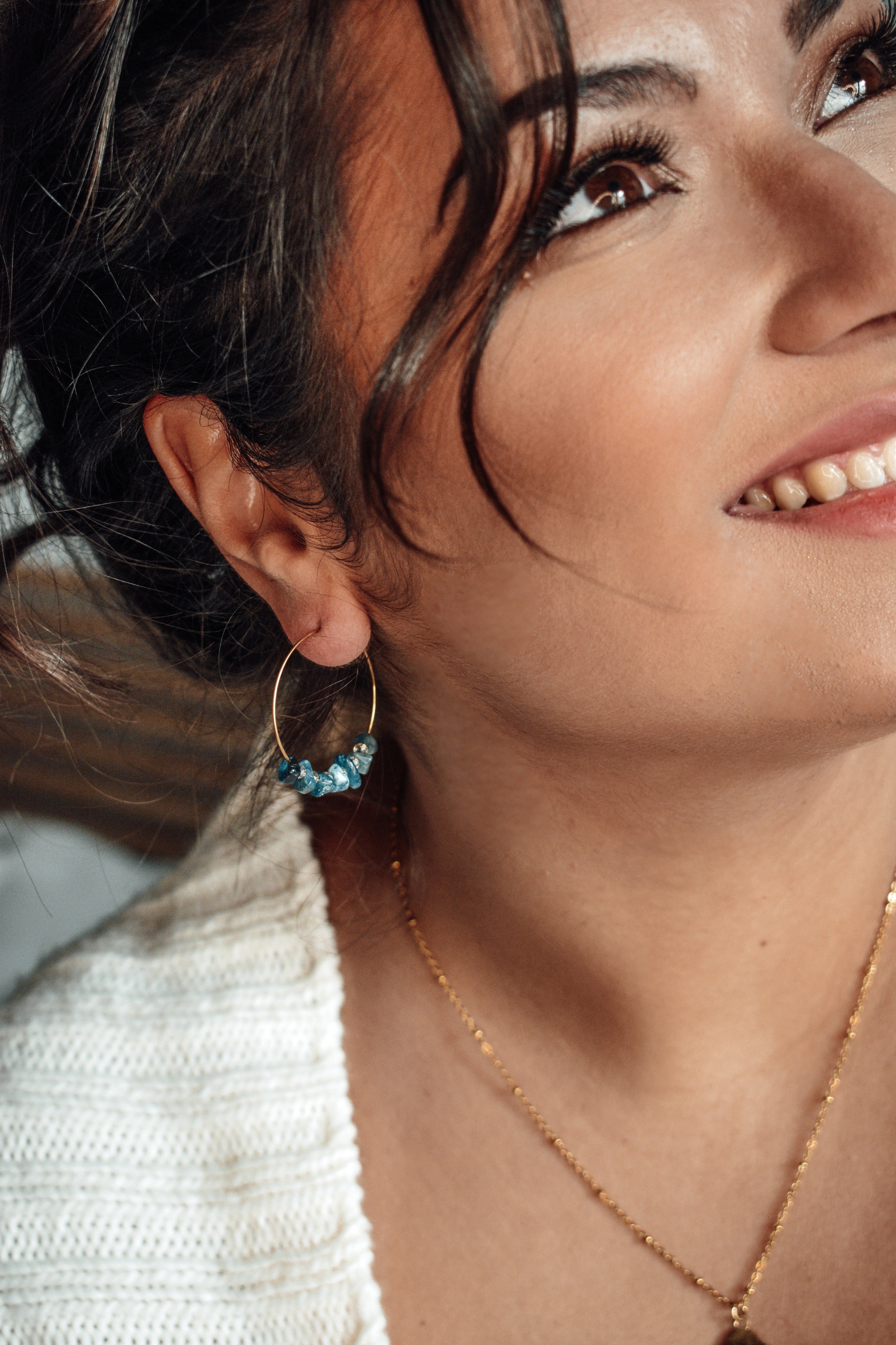 Apatite earrings GINANDGER Blue