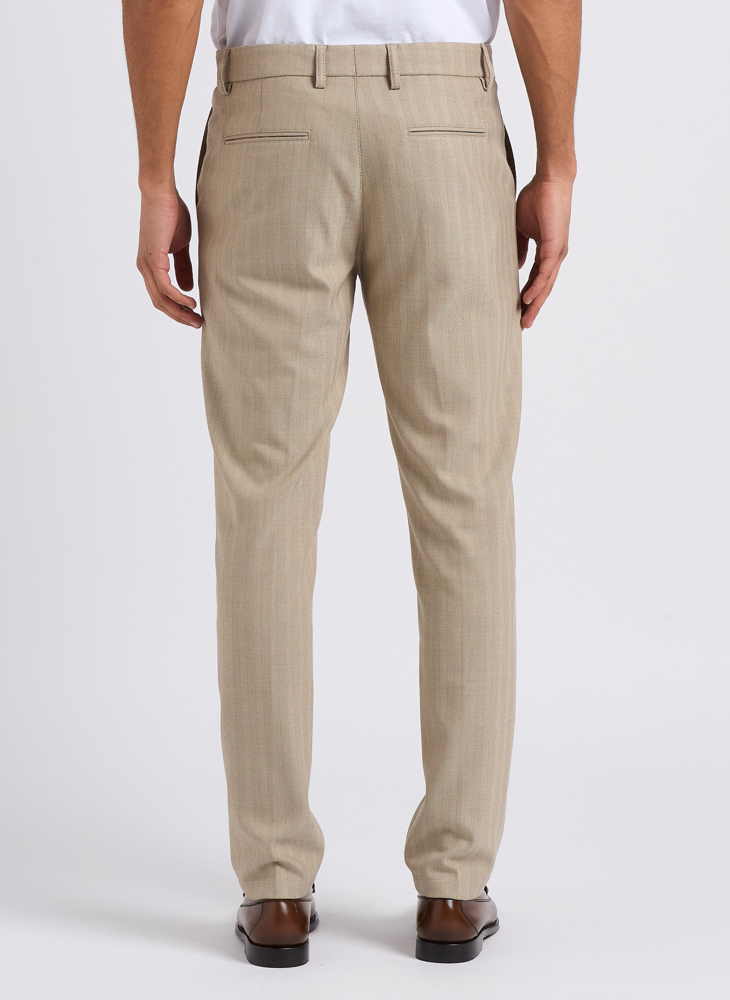 Herringbone suit pants Brown