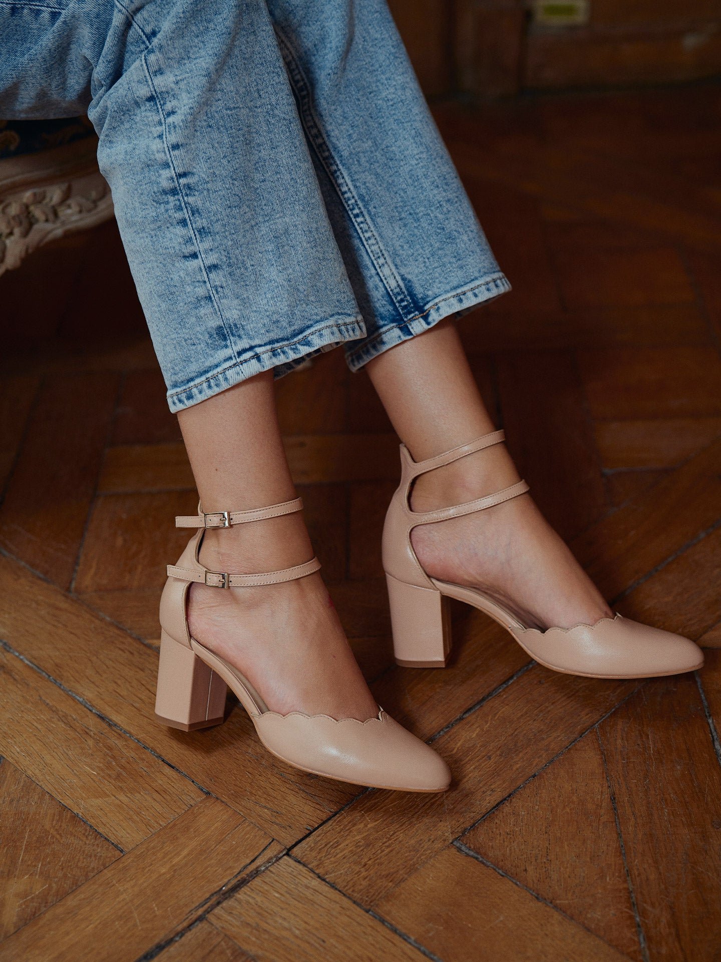 Babies in nappa leather with heels EMZI PARIS Pink