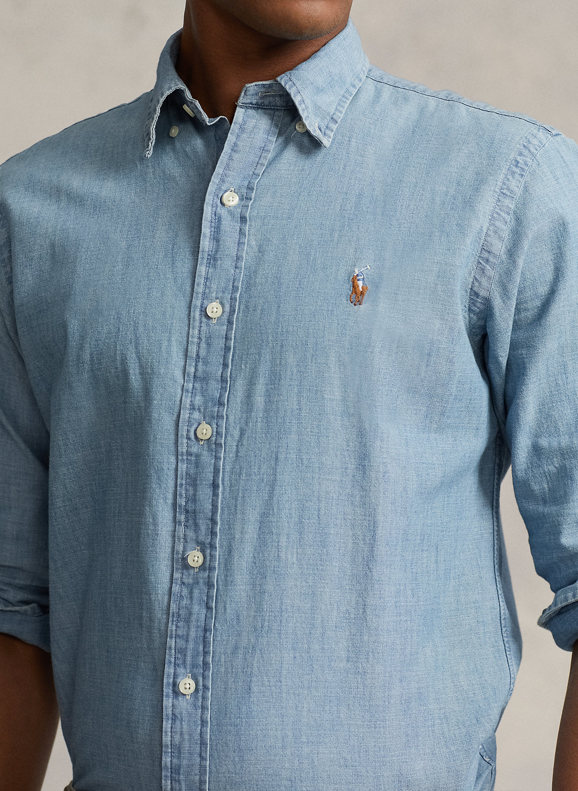 Baumwollhemd mit Button-down-Kragen, Regular Fit POLO RALPH LAUREN Blau