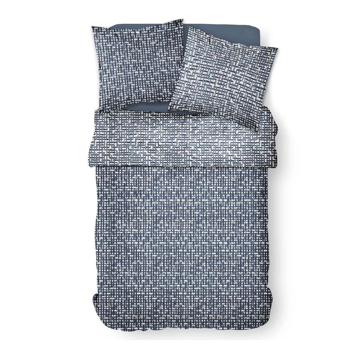 Striped cotton printed bed set TODAY LINGE DE MAISON White