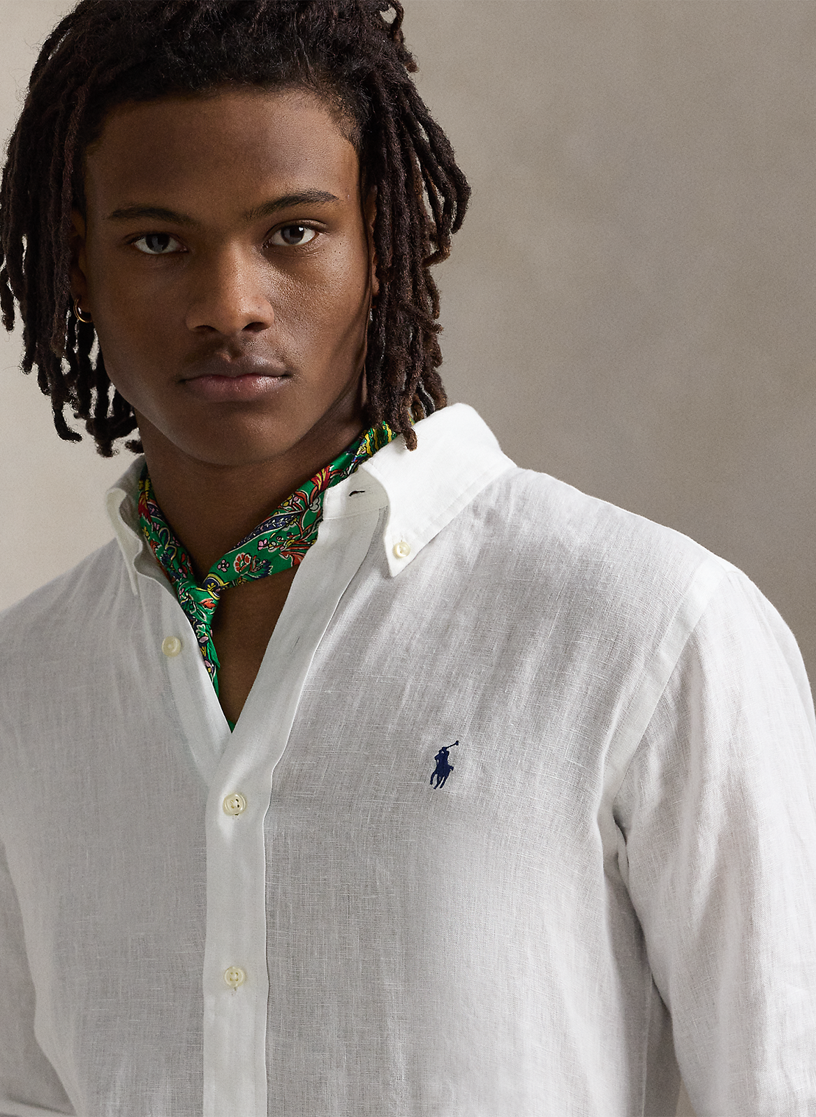 Regular-Fit-Hemd - Leinen POLO RALPH LAUREN Weiss