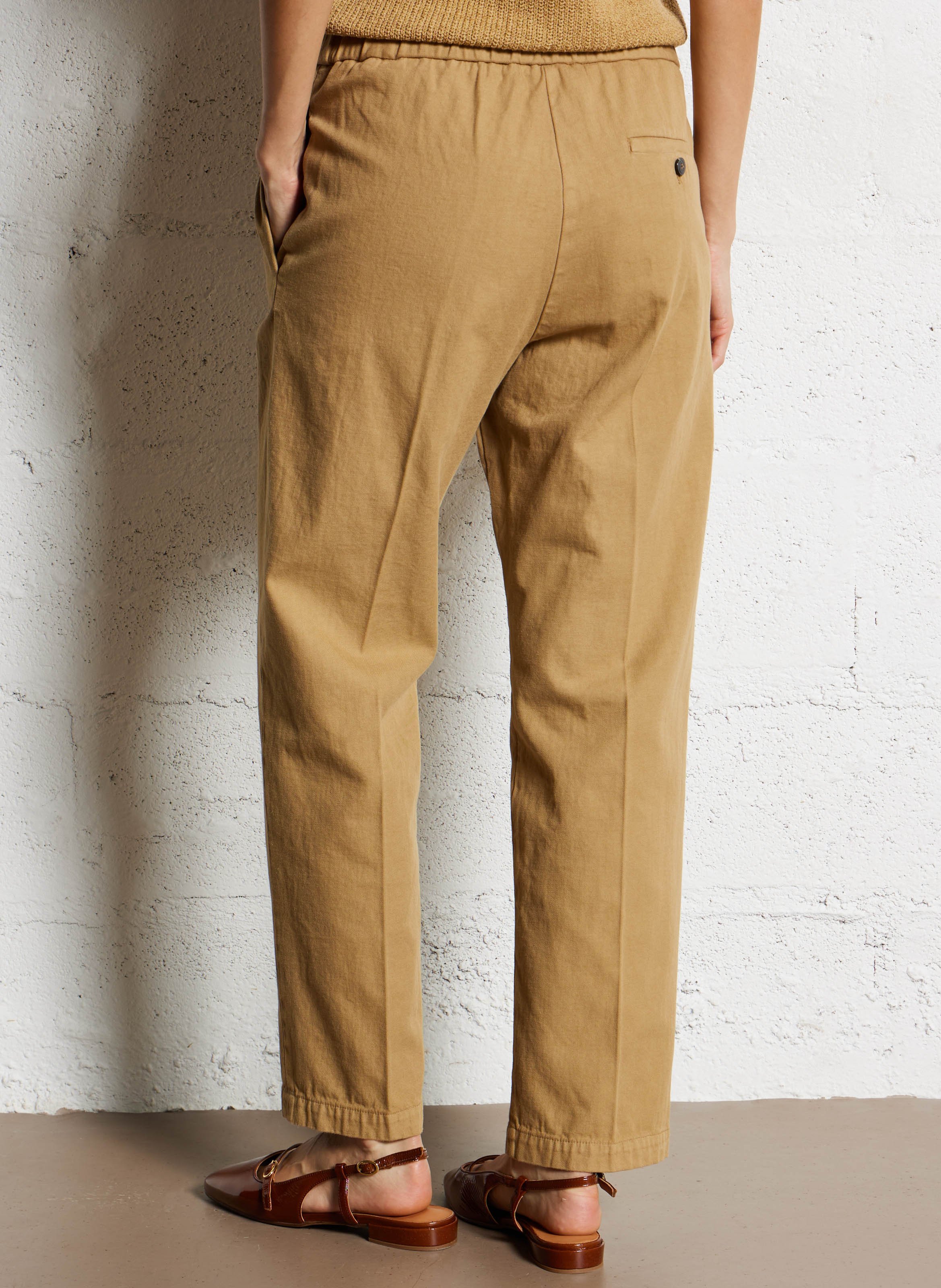 Katoenen straight fit pantalon POMANDERE Beige