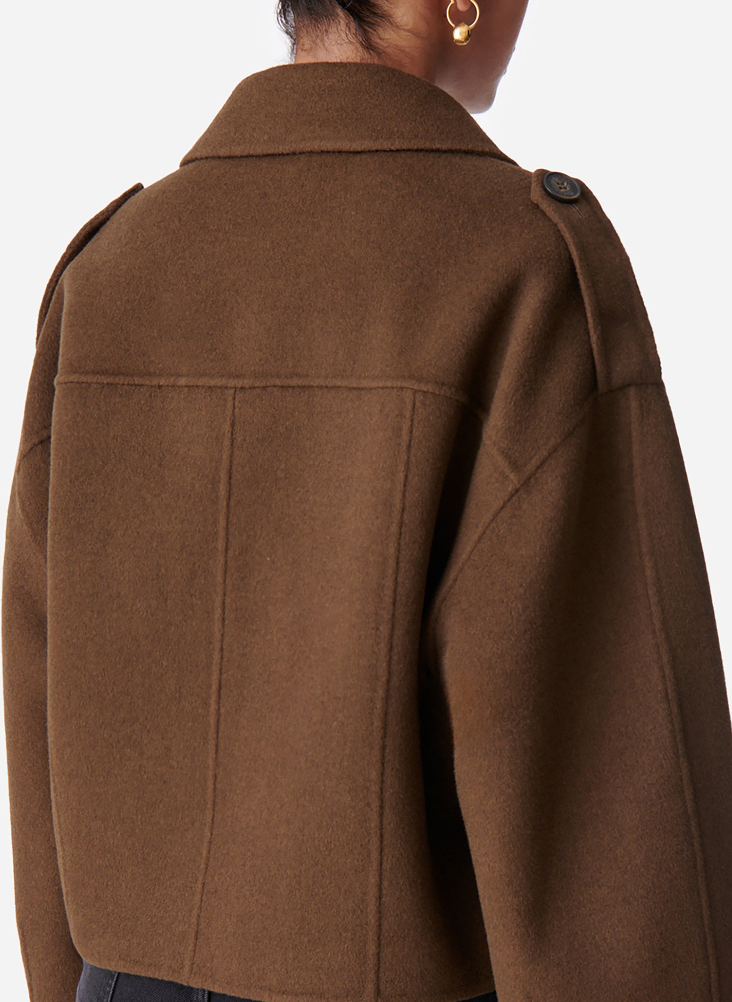 Manteau court en laine mélangée VANESSA BRUNO Vert