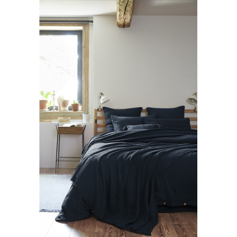 Pure cotton plaid L'EFFET PAPILLON Blue