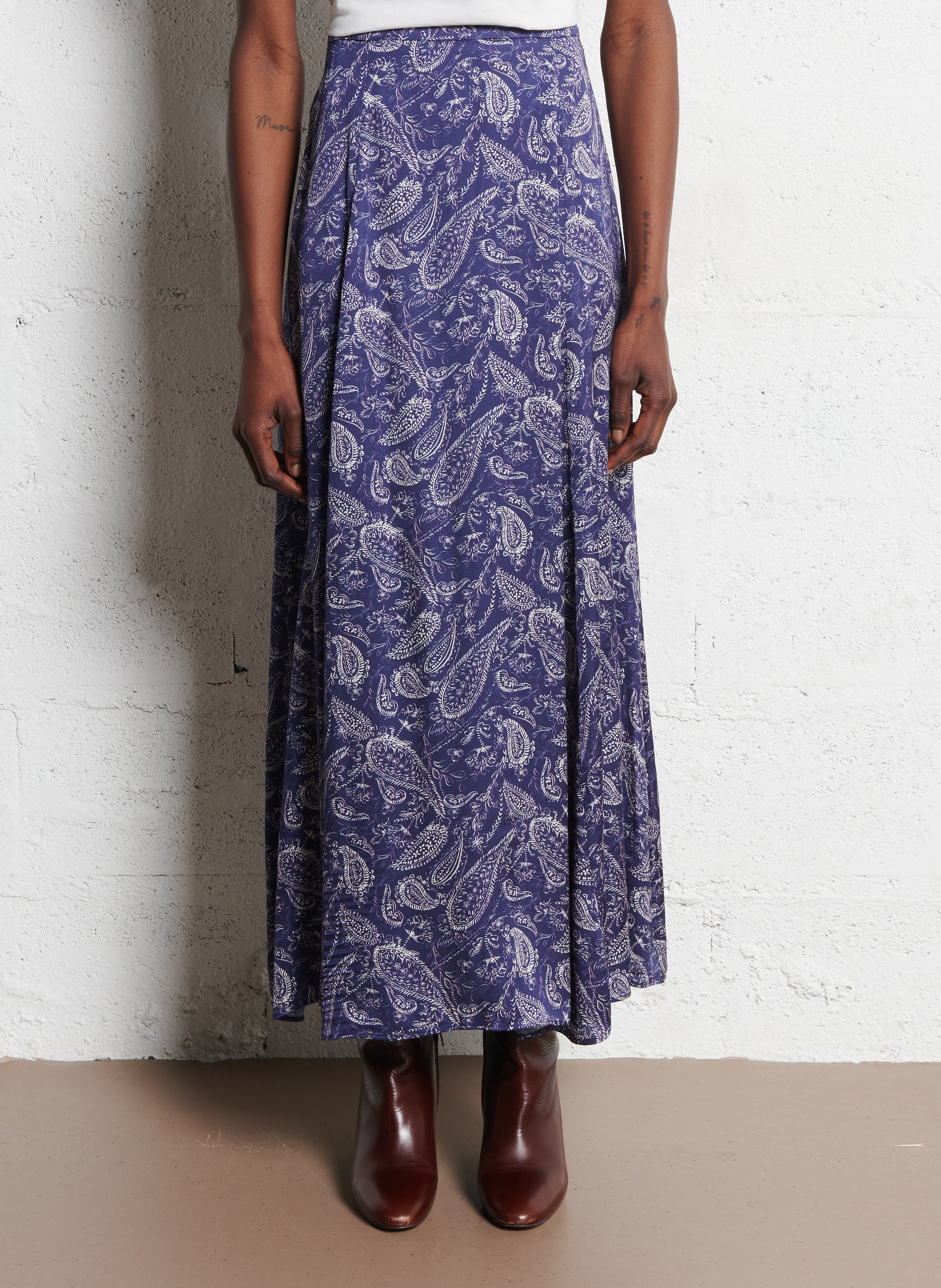 Jupe longue évasée ONE STEP Bleu