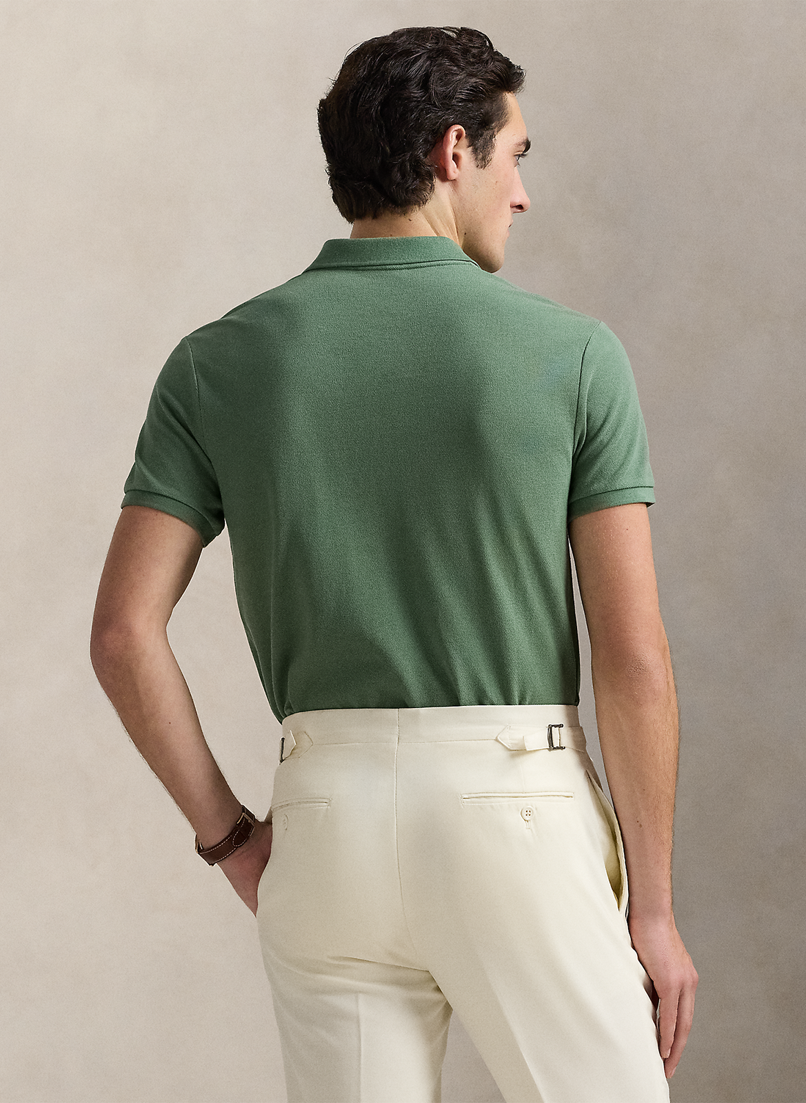 Getailleerde katoenen polo met korte mouwen POLO RALPH LAUREN Groen